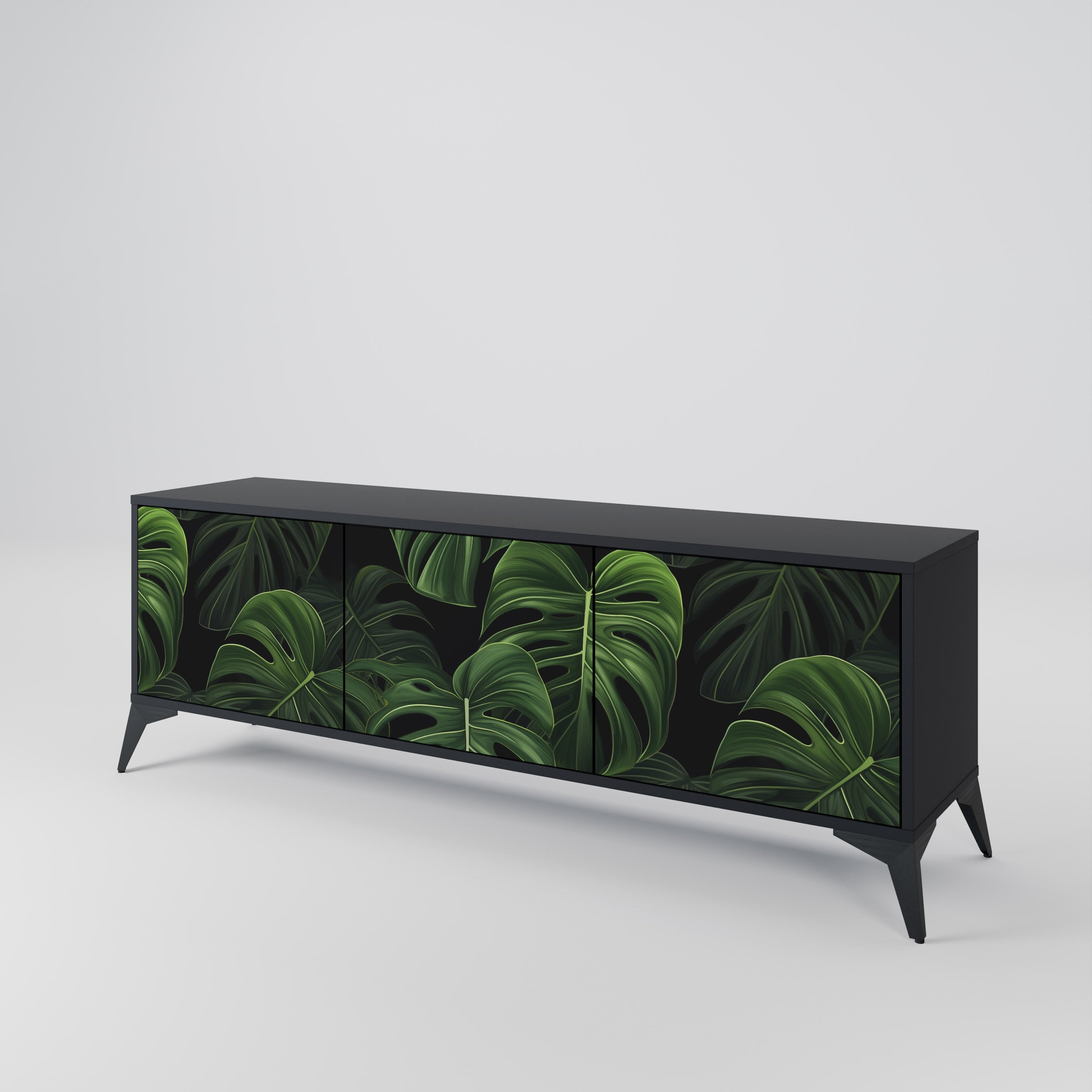 INFINITE MONSTERA Szafka RTV 3-drzwiowa korpus Czarny