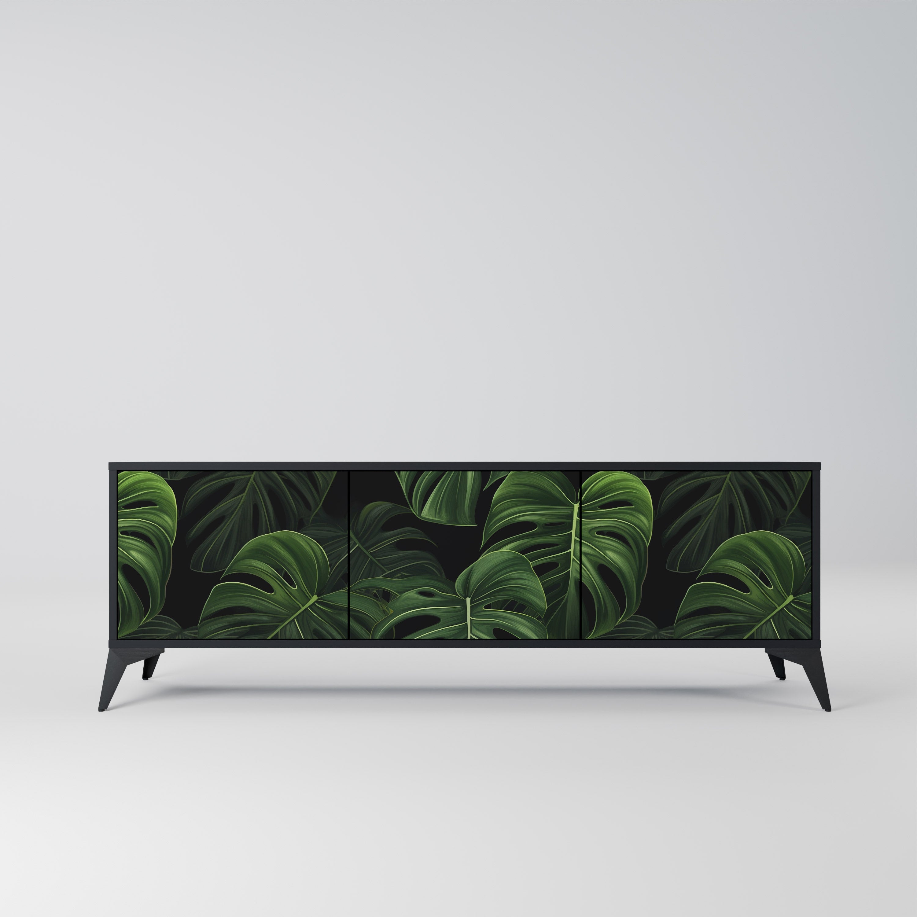 INFINITE MONSTERA Szafka RTV 3-drzwiowa korpus Czarny