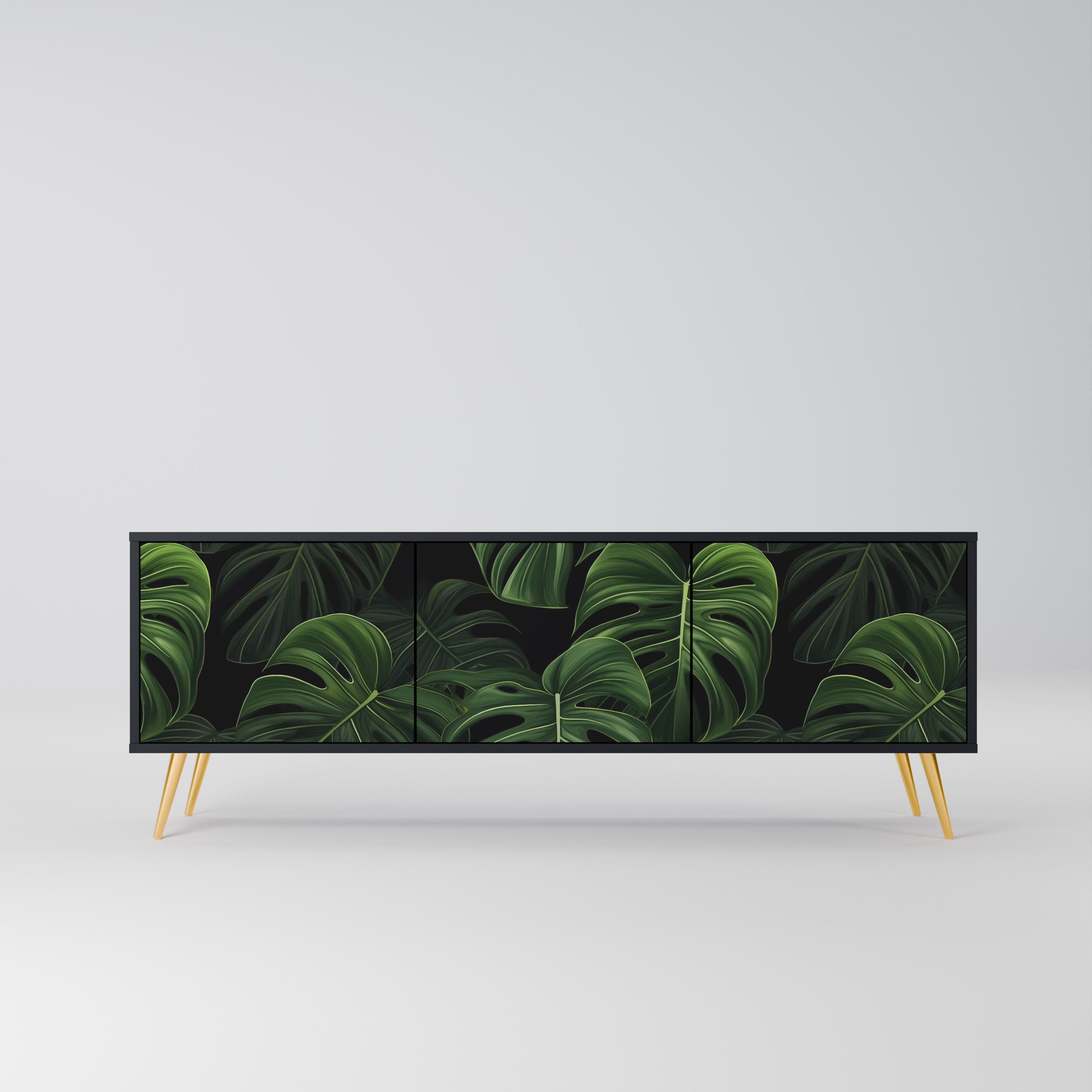 INFINITE MONSTERA Szafka RTV 3-drzwiowa korpus Czarny