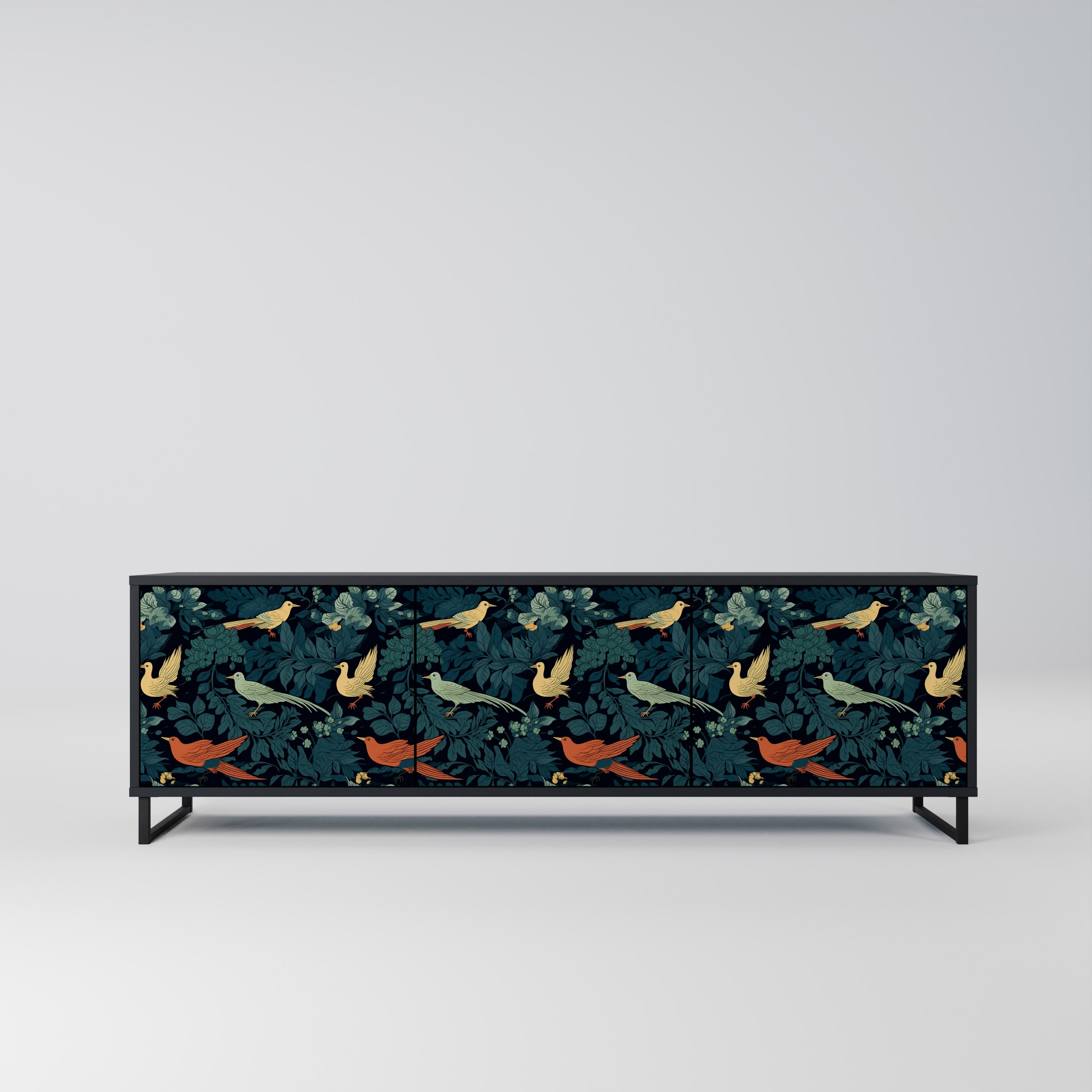 FOWL ORNAMENT Szafka RTV 3-drzwiowa korpus Czarny