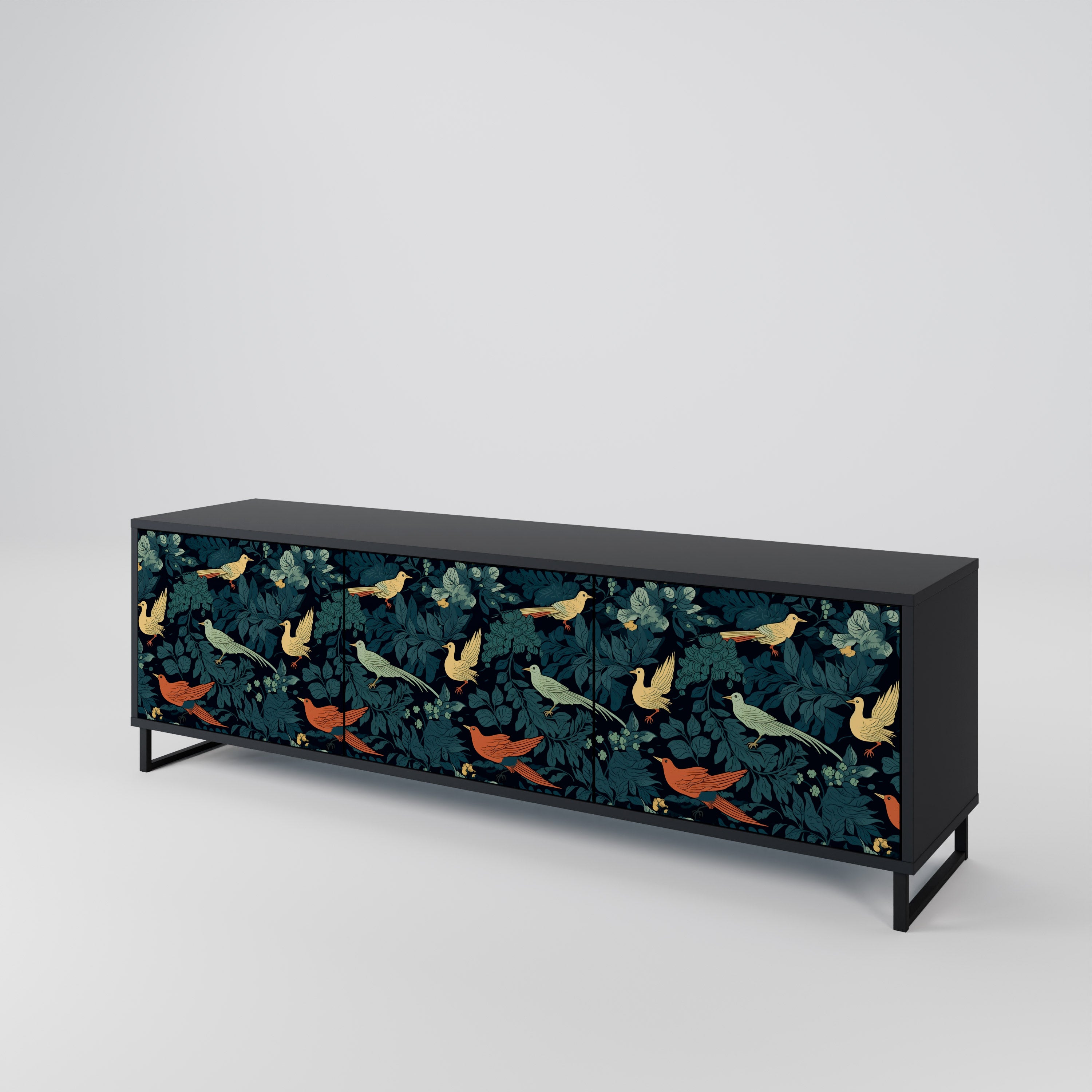 FOWL ORNAMENT Szafka RTV 3-drzwiowa korpus Czarny