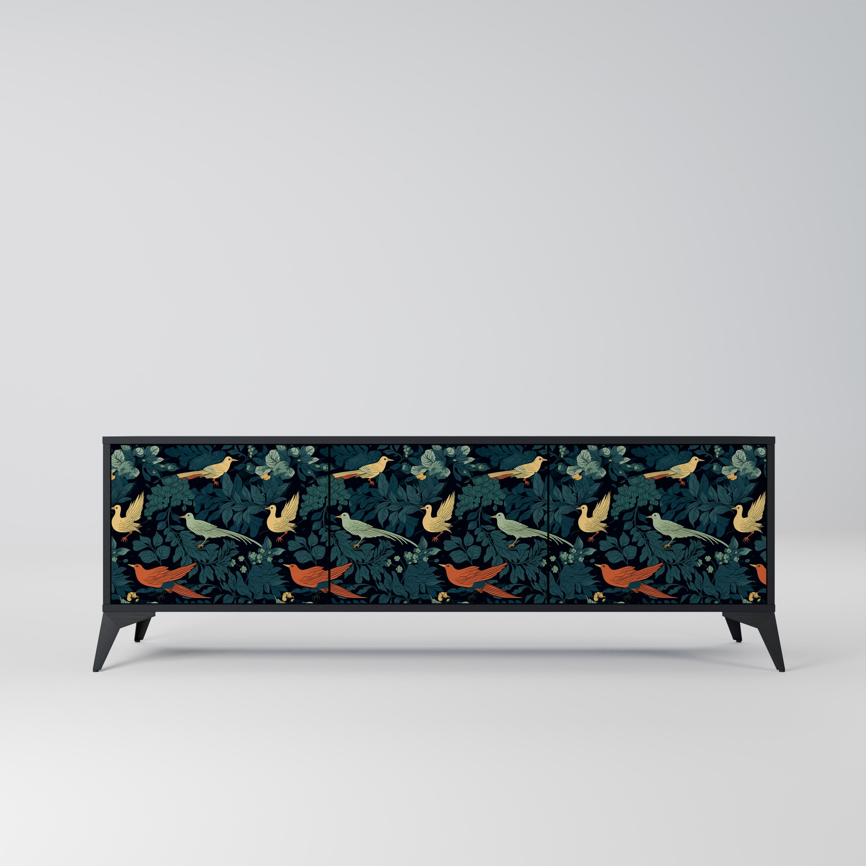 FOWL ORNAMENT Szafka RTV 3-drzwiowa korpus Czarny