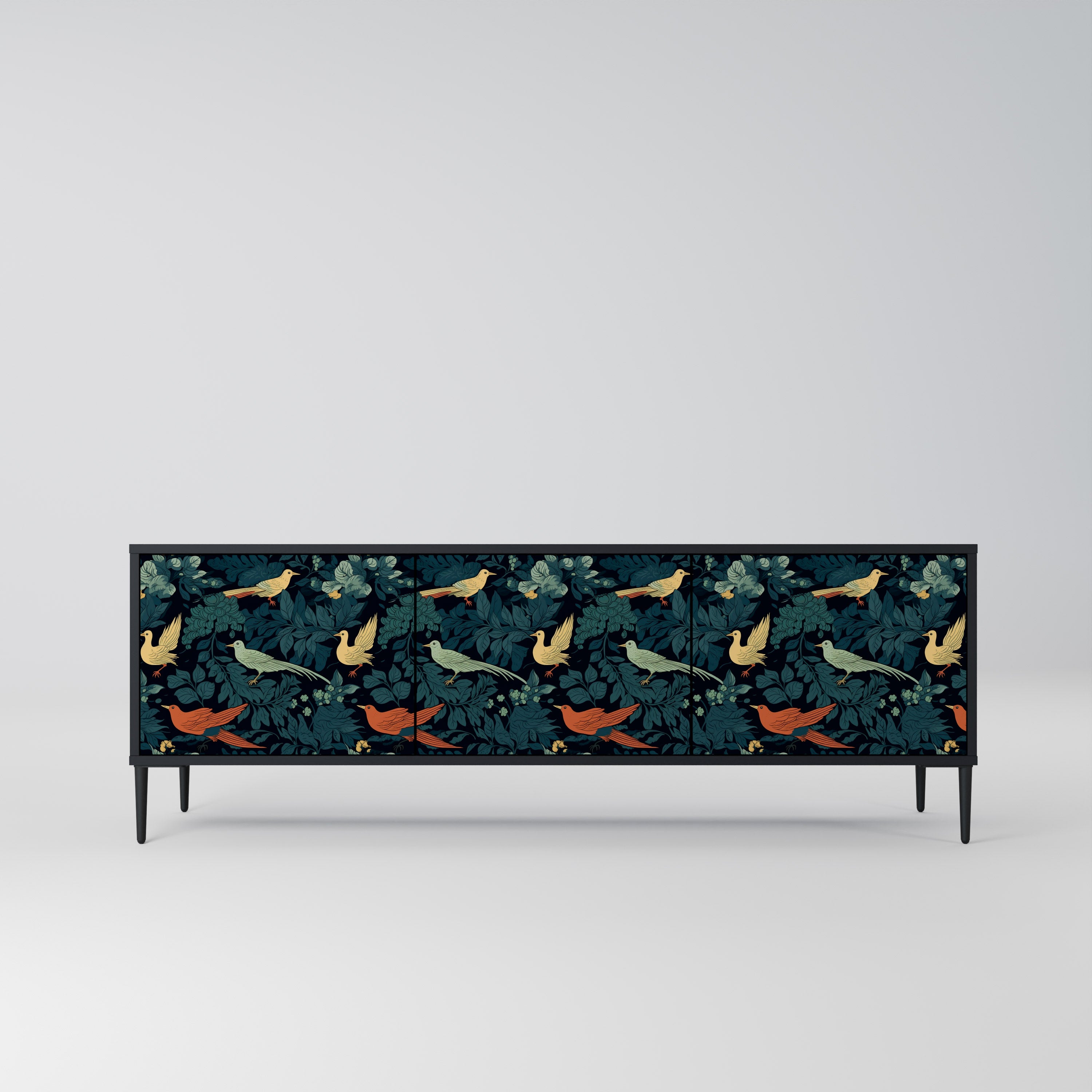 FOWL ORNAMENT Szafka RTV 3-drzwiowa korpus Czarny
