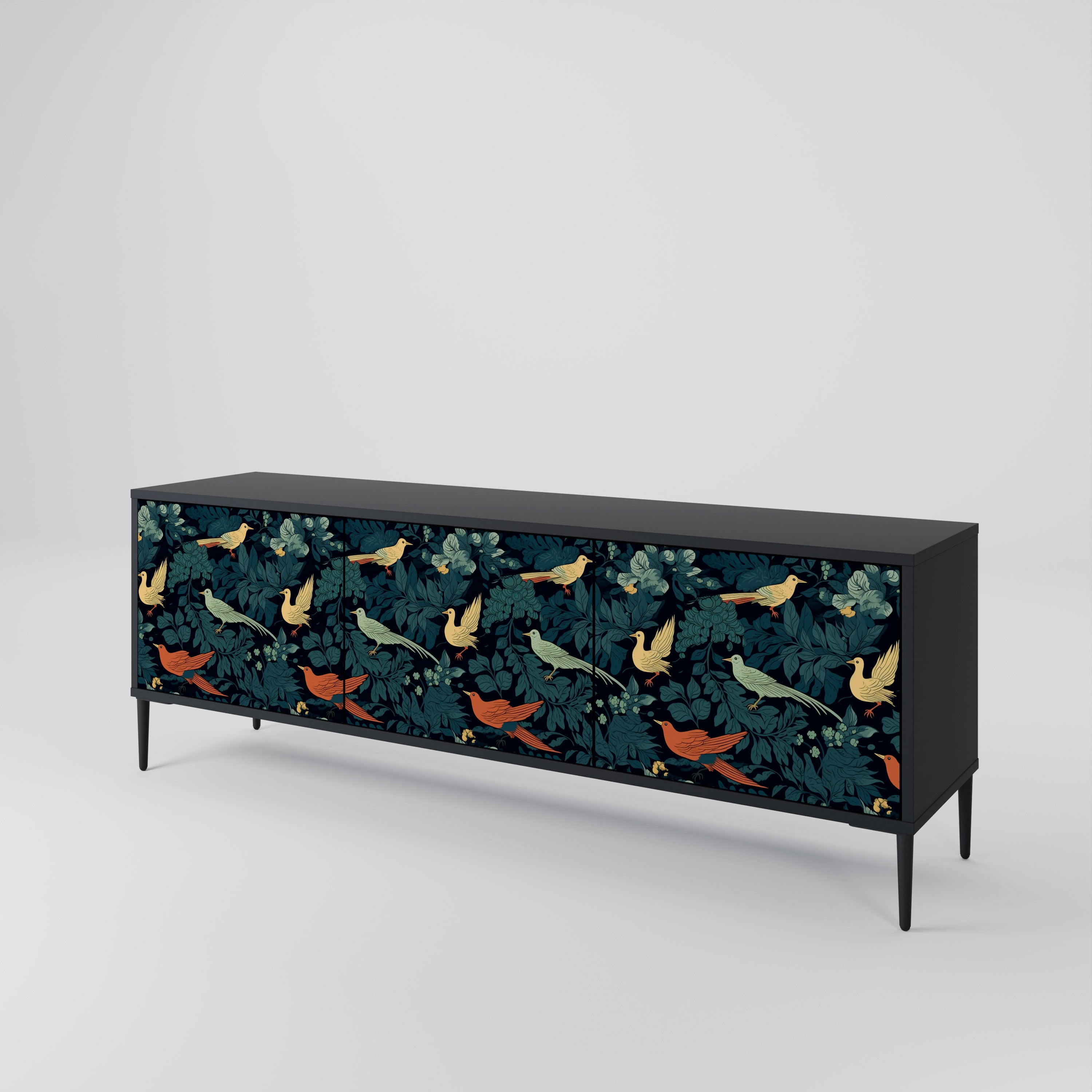 FOWL ORNAMENT Szafka RTV 3-drzwiowa korpus Czarny