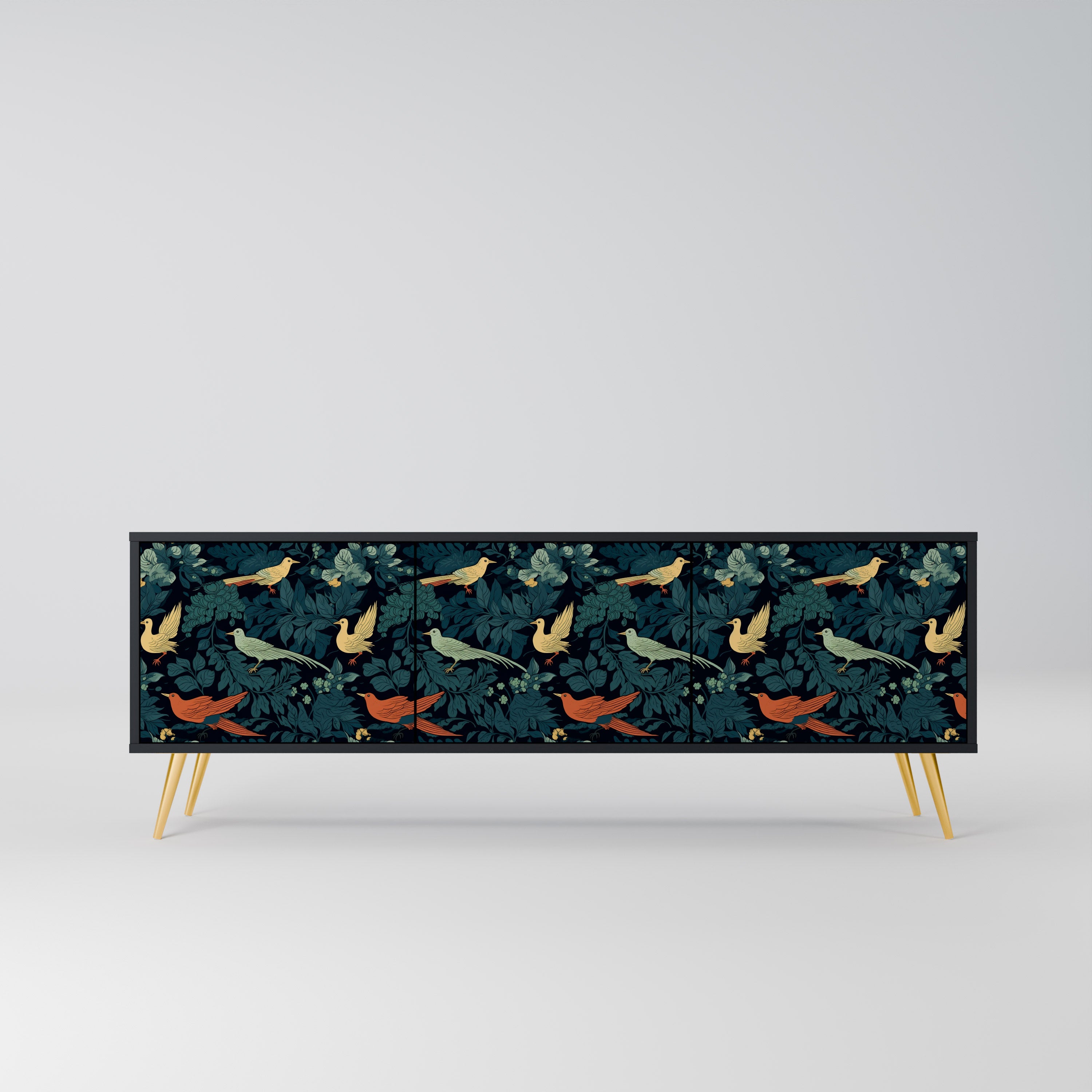 FOWL ORNAMENT Szafka RTV 3-drzwiowa korpus Czarny