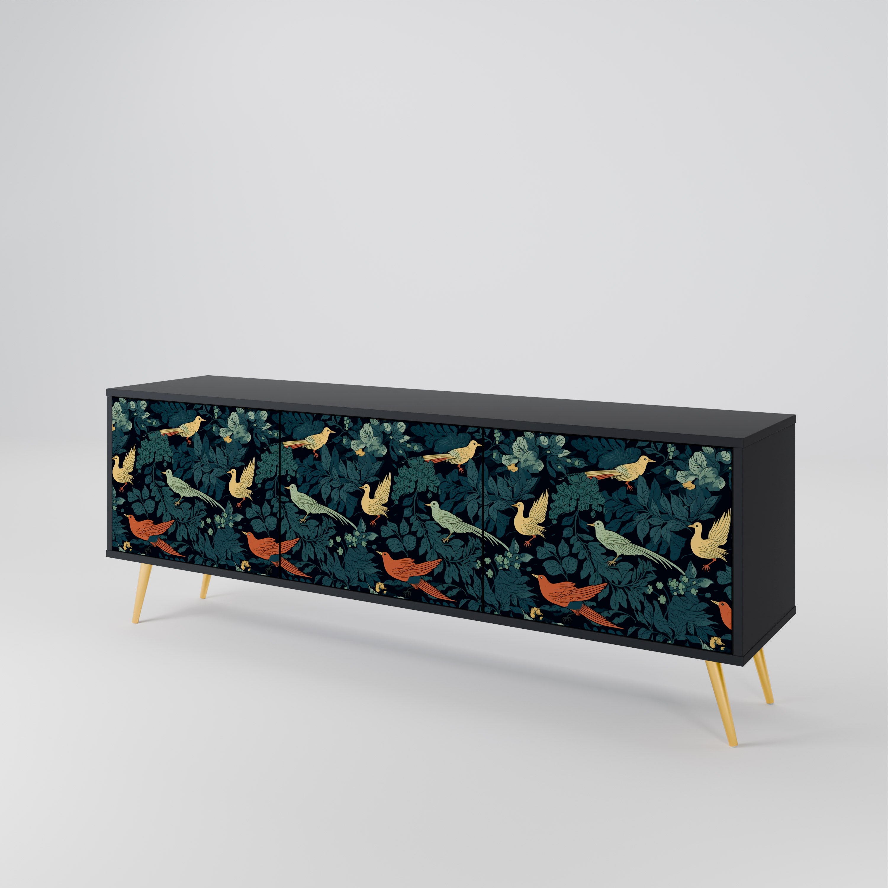 FOWL ORNAMENT Szafka RTV 3-drzwiowa korpus Czarny