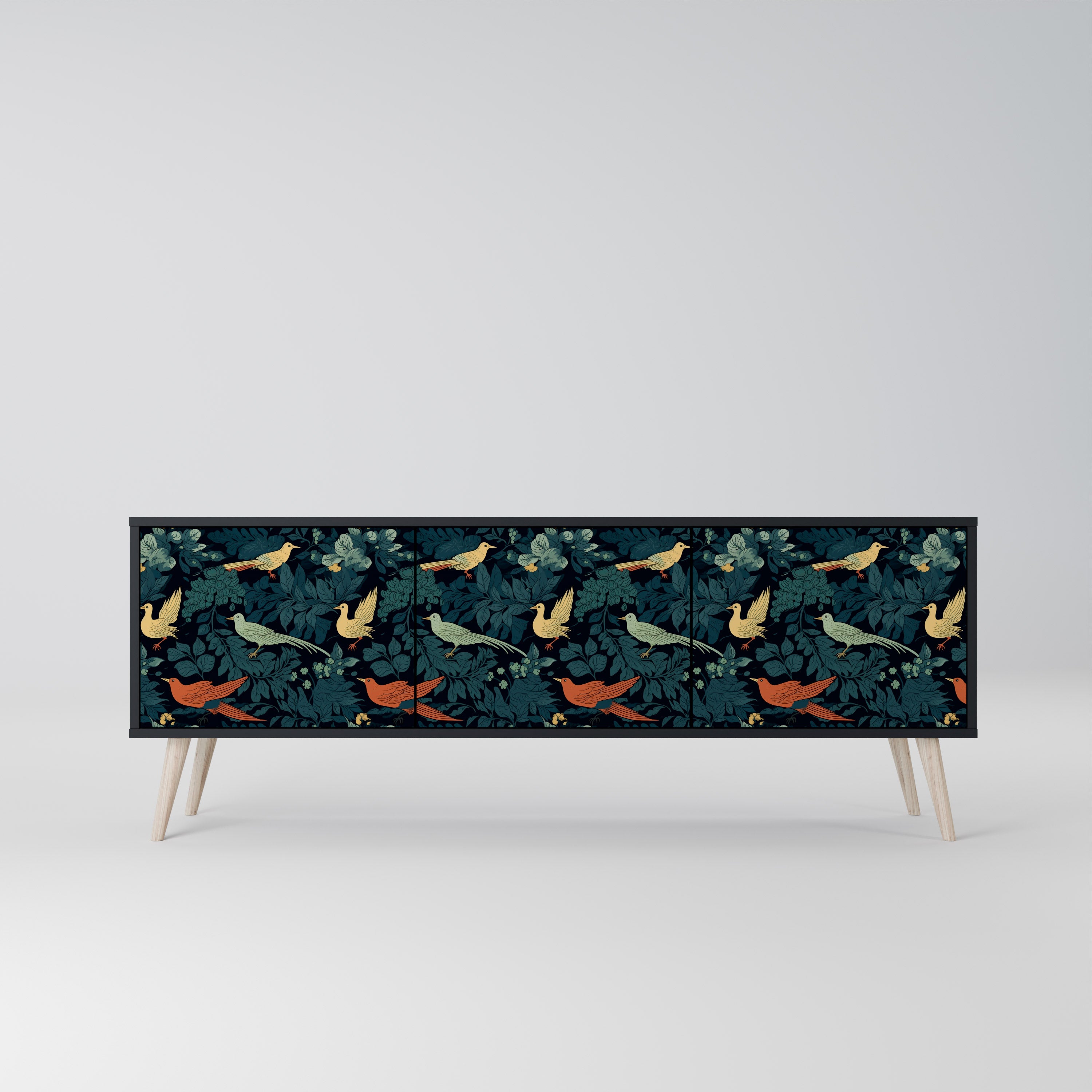 FOWL ORNAMENT Szafka RTV 3-drzwiowa korpus Czarny