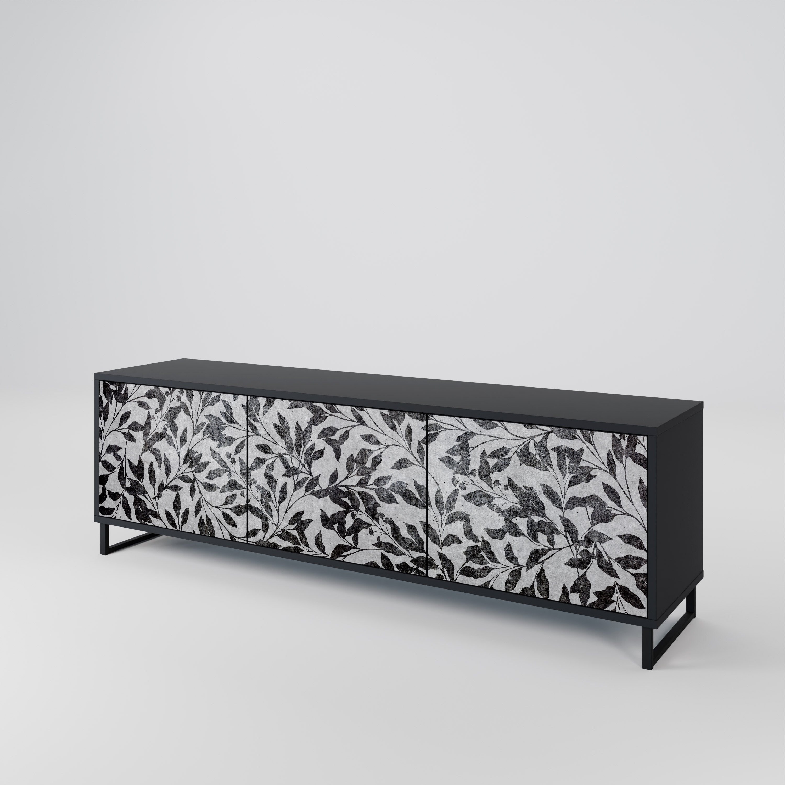 CHARCOAL SPROUT Szafka RTV 3-drzwiowa korpus Czarny