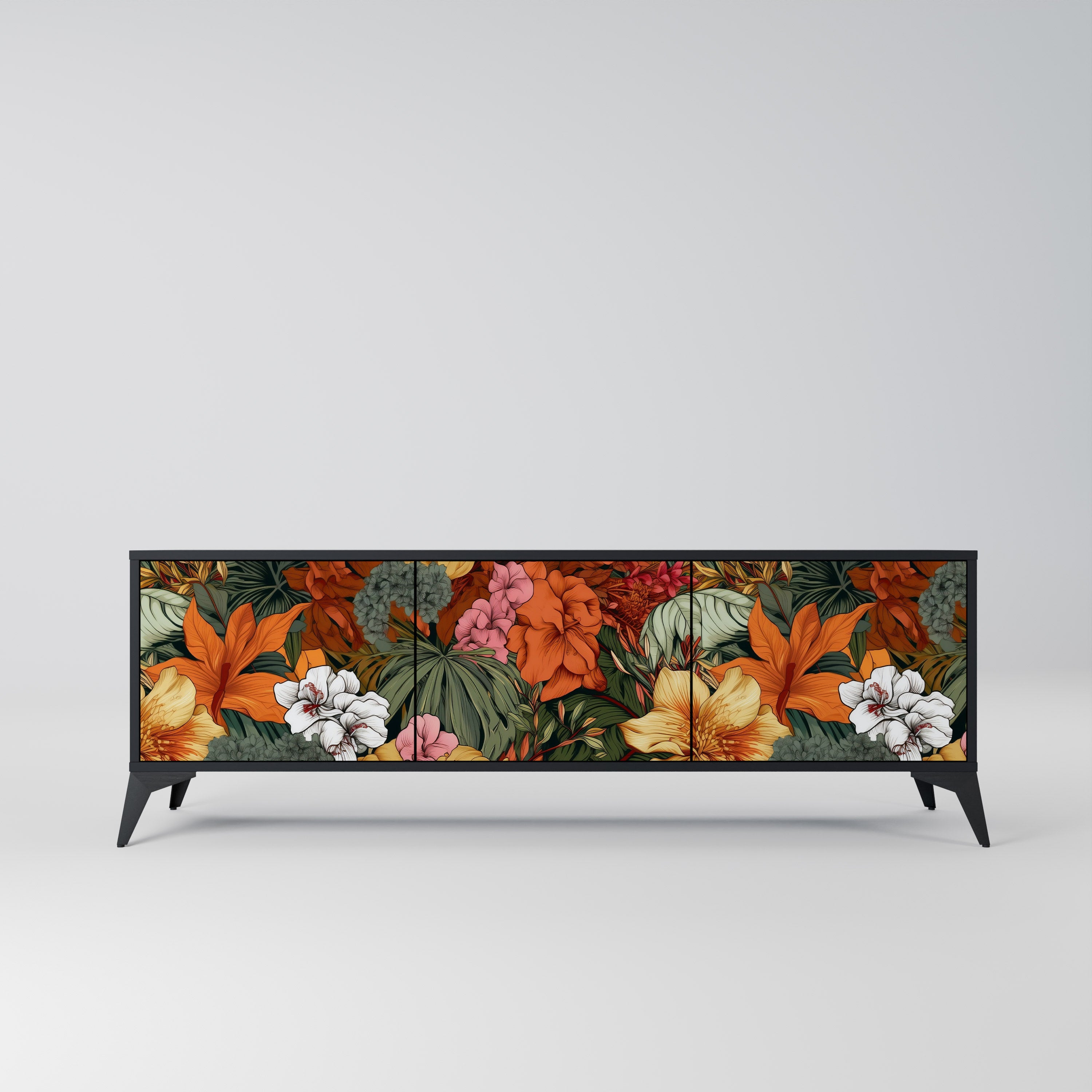 RADIANT FLORA Szafka RTV 3-drzwiowa korpus Czarny