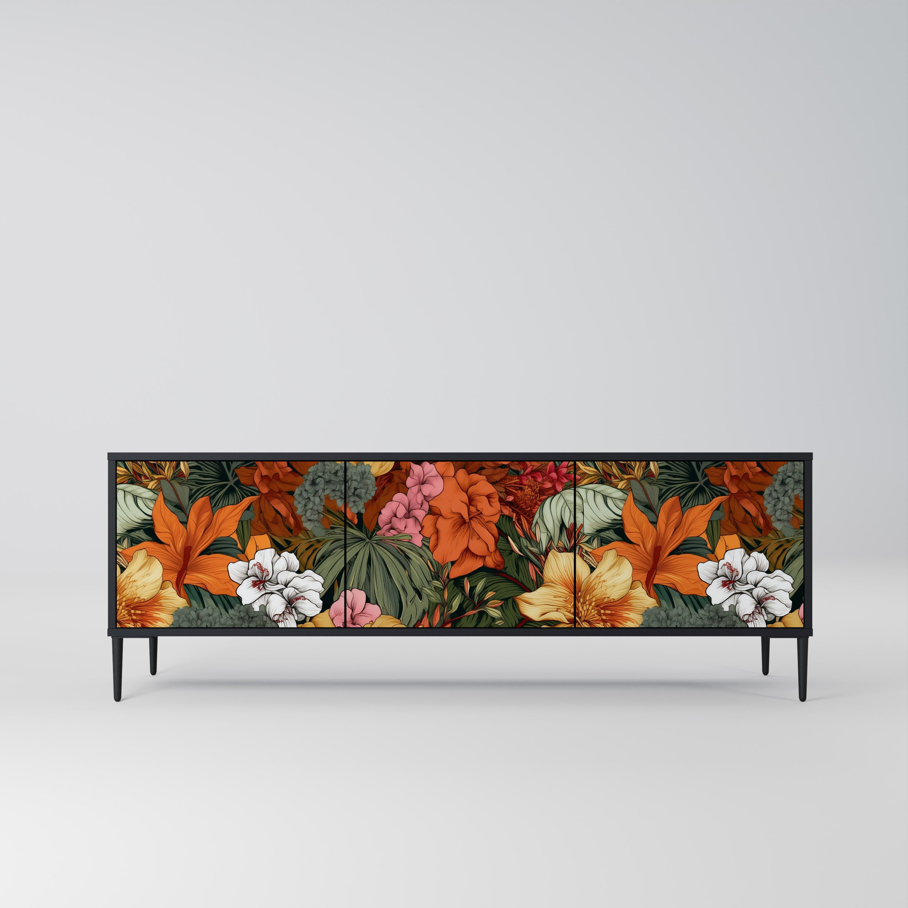 RADIANT FLORA Szafka RTV 3-drzwiowa korpus Czarny