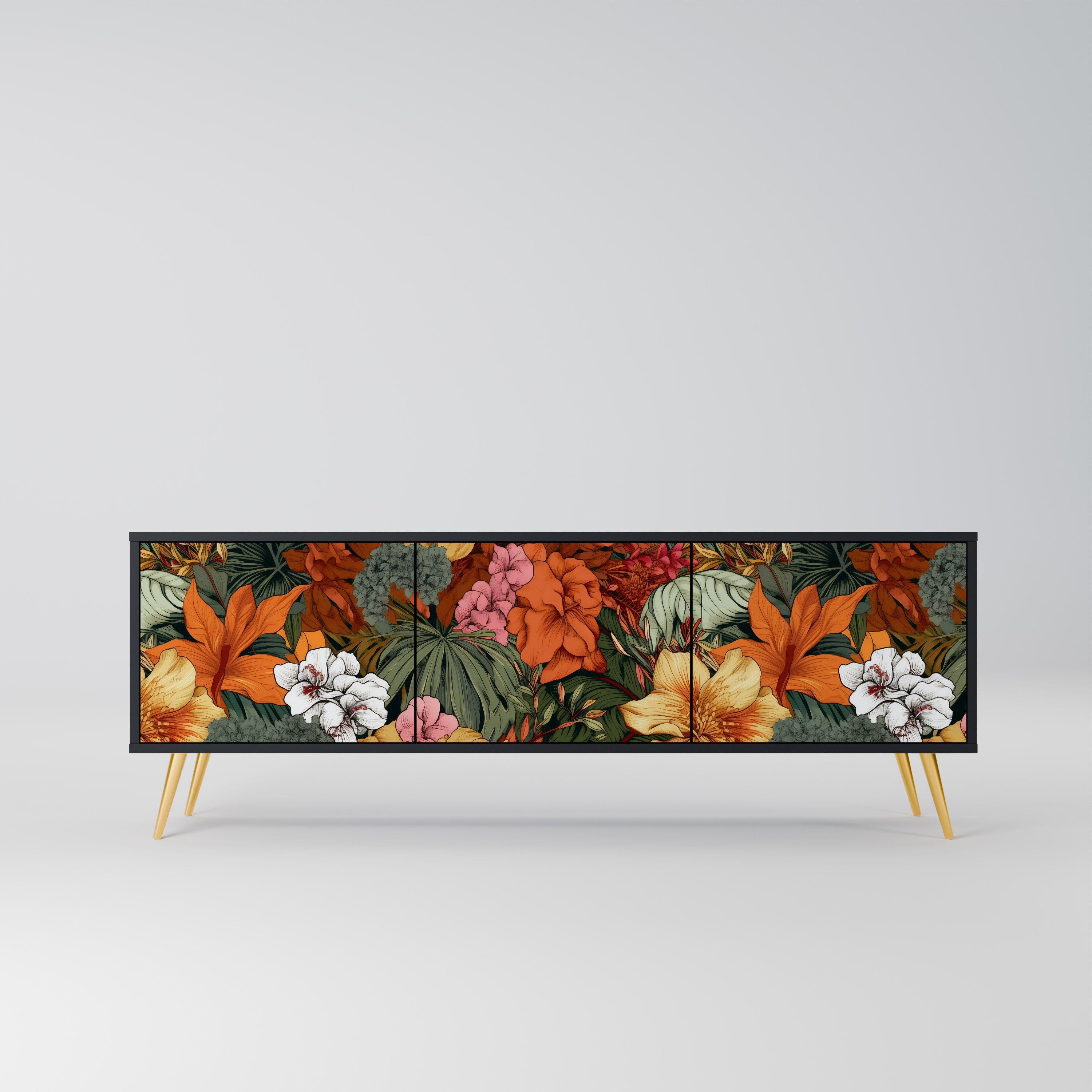 RADIANT FLORA Szafka RTV 3-drzwiowa korpus Czarny