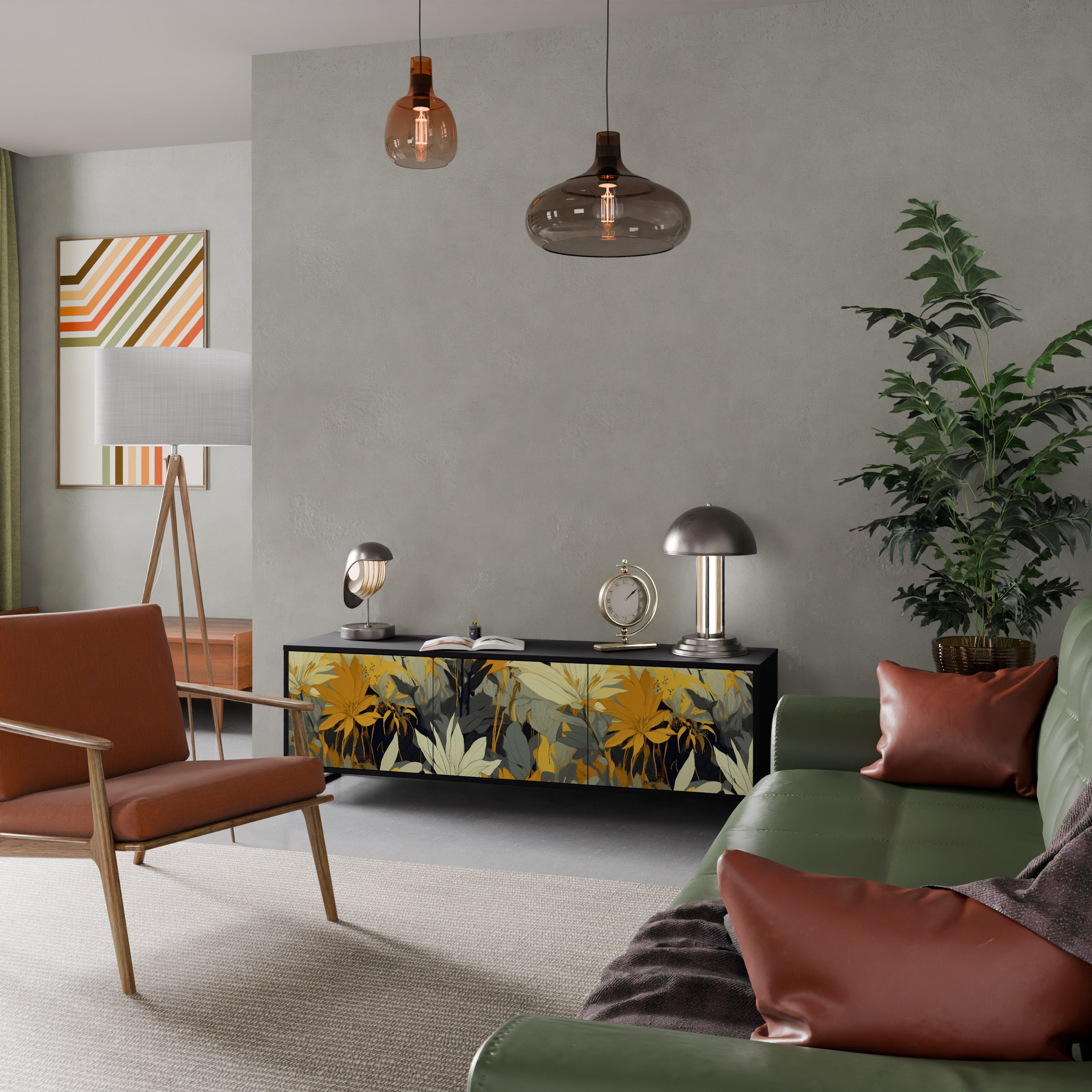 SUNKISSED LILY Szafka RTV 3-drzwiowa korpus Czarny