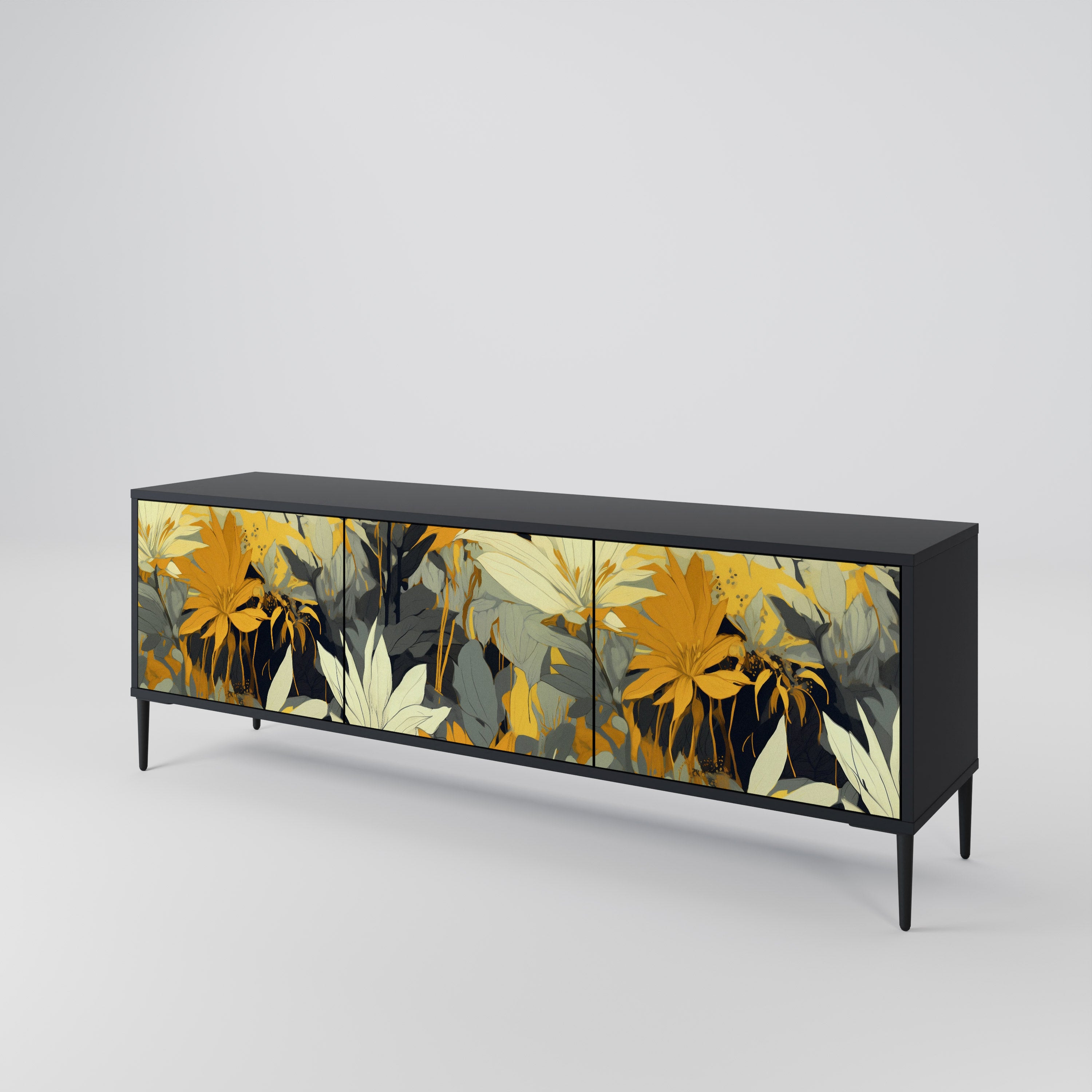 SUNKISSED LILY Szafka RTV 3-drzwiowa korpus Czarny