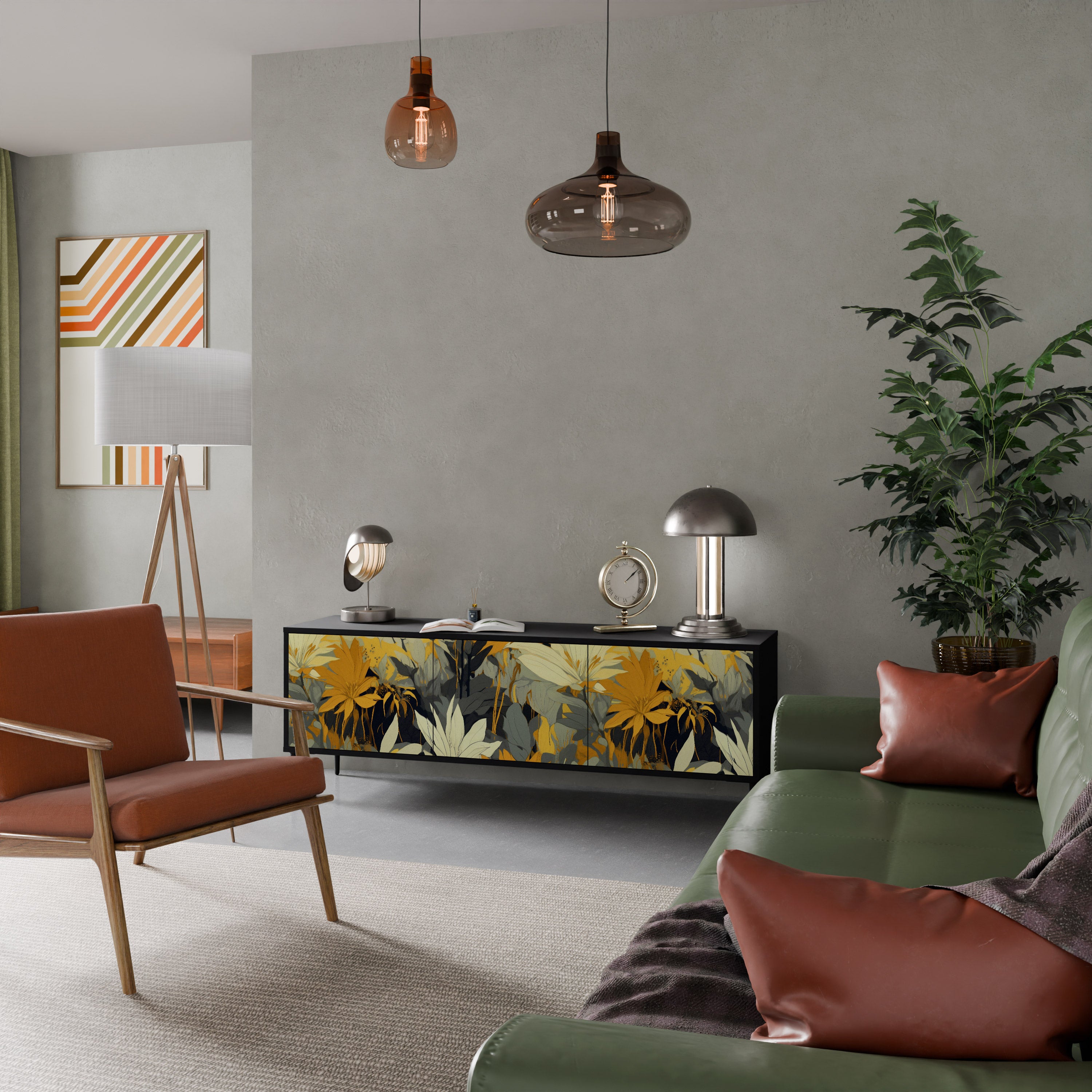 SUNKISSED LILY Szafka RTV 3-drzwiowa korpus Czarny