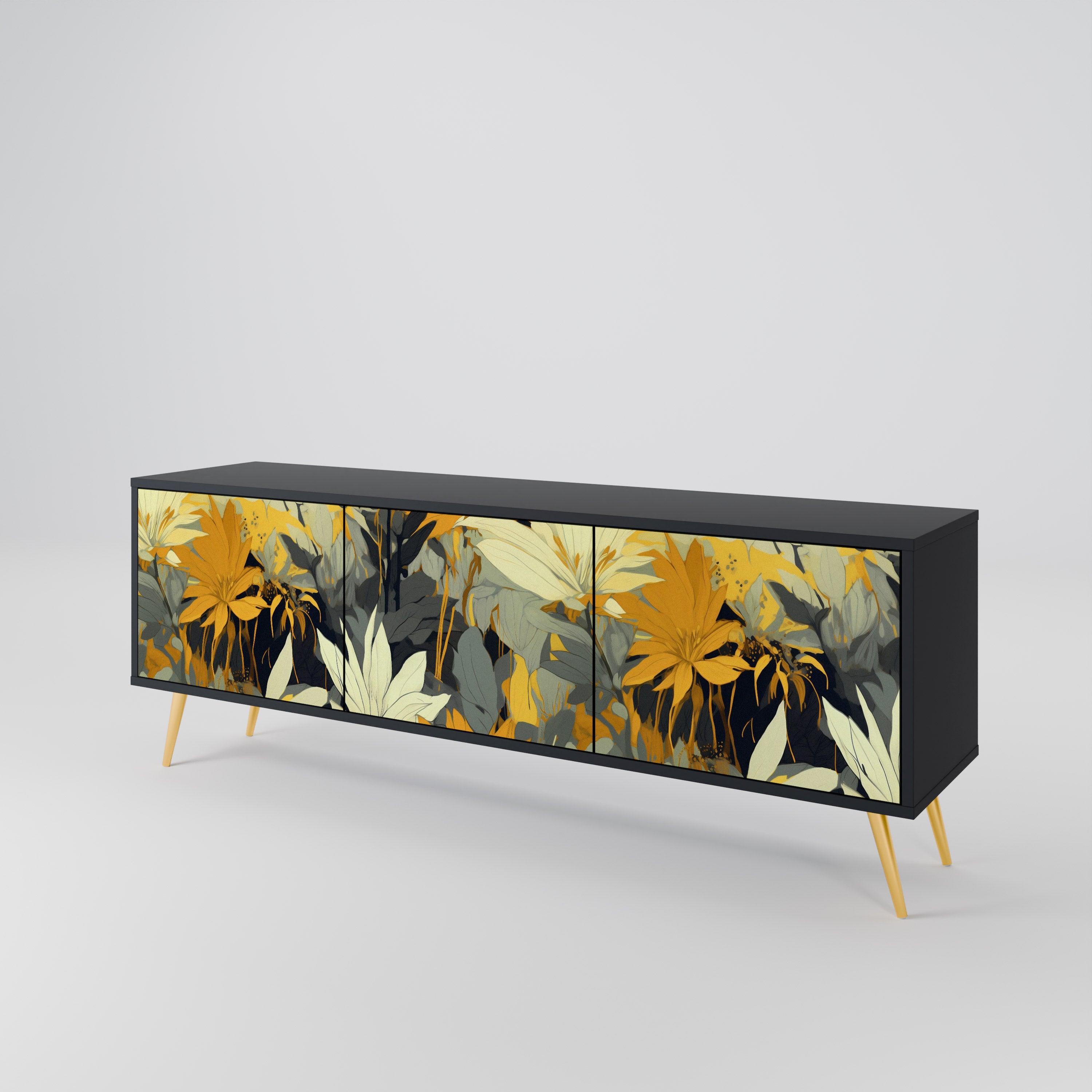 SUNKISSED LILY Szafka RTV 3-drzwiowa korpus Czarny