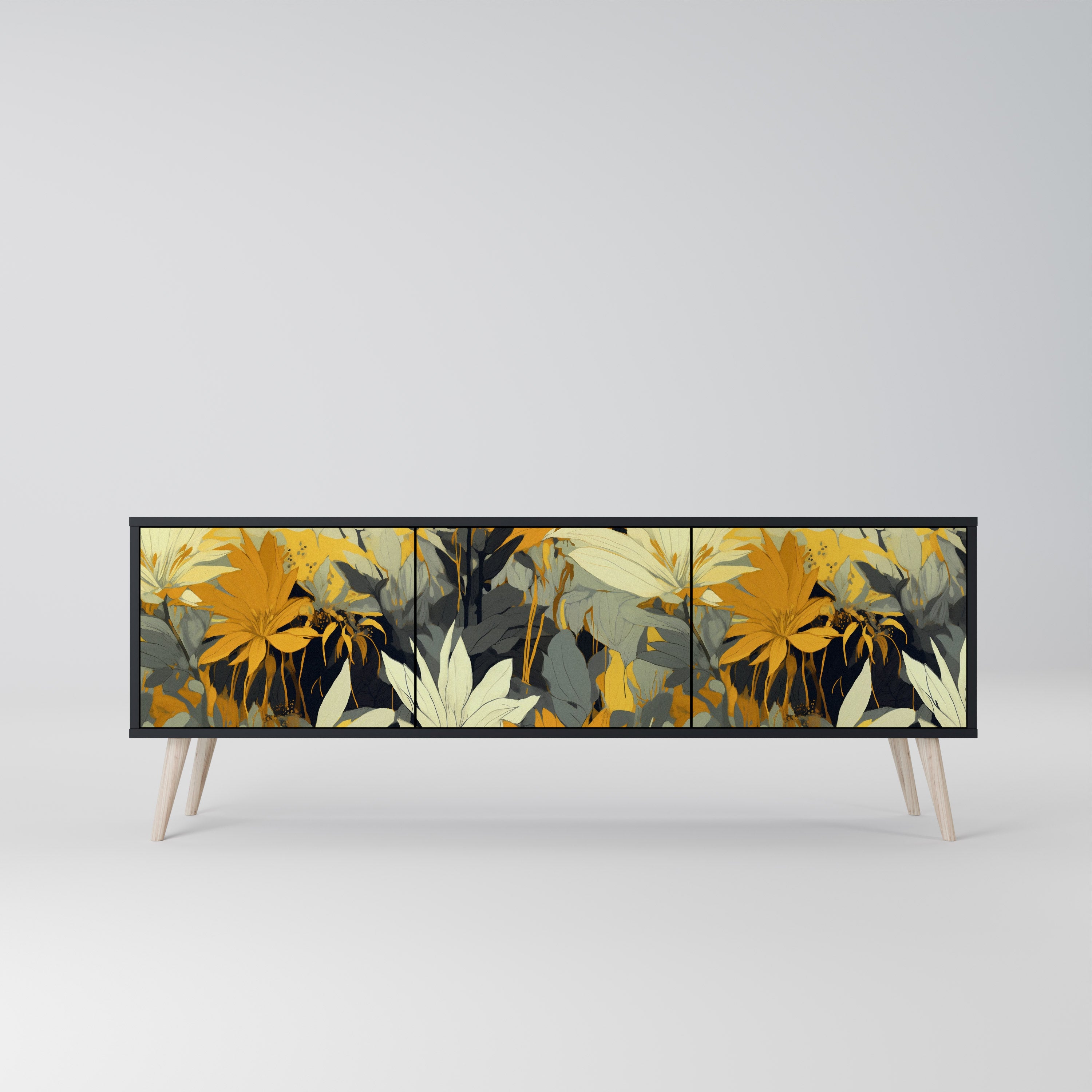 SUNKISSED LILY Szafka RTV 3-drzwiowa korpus Czarny