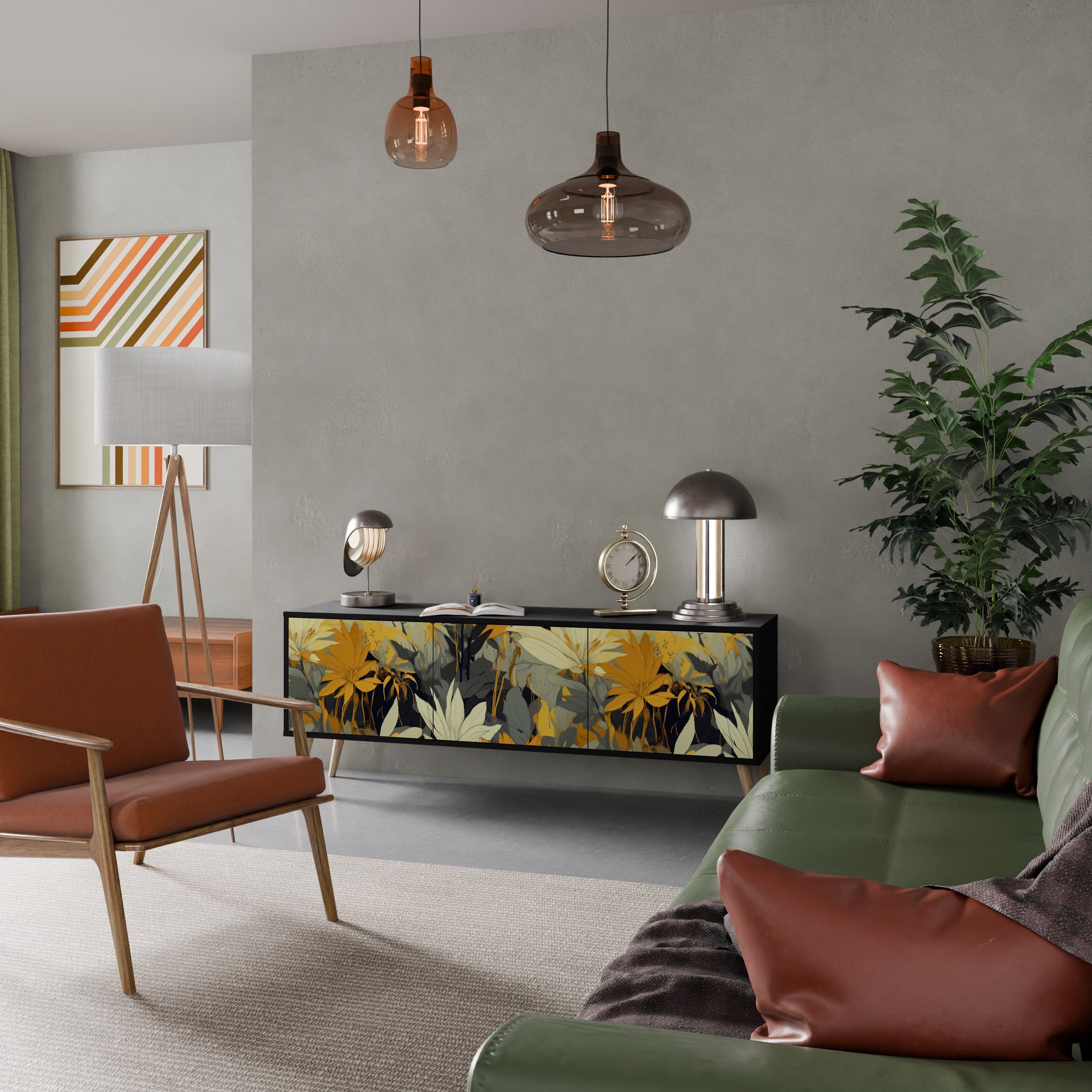 SUNKISSED LILY Szafka RTV 3-drzwiowa korpus Czarny