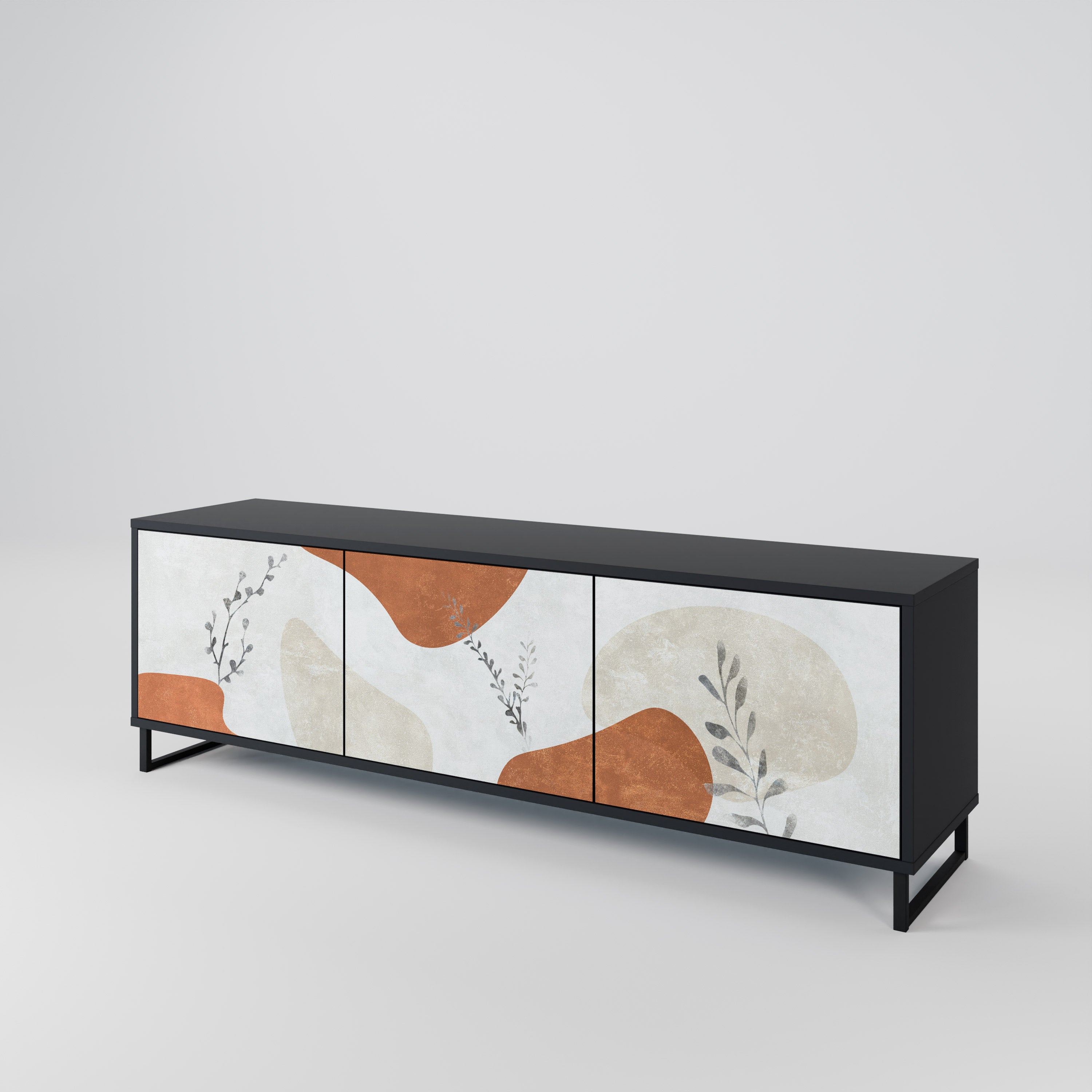 TRANQUIL TWIG Szafka RTV 3-drzwiowa korpus Czarny