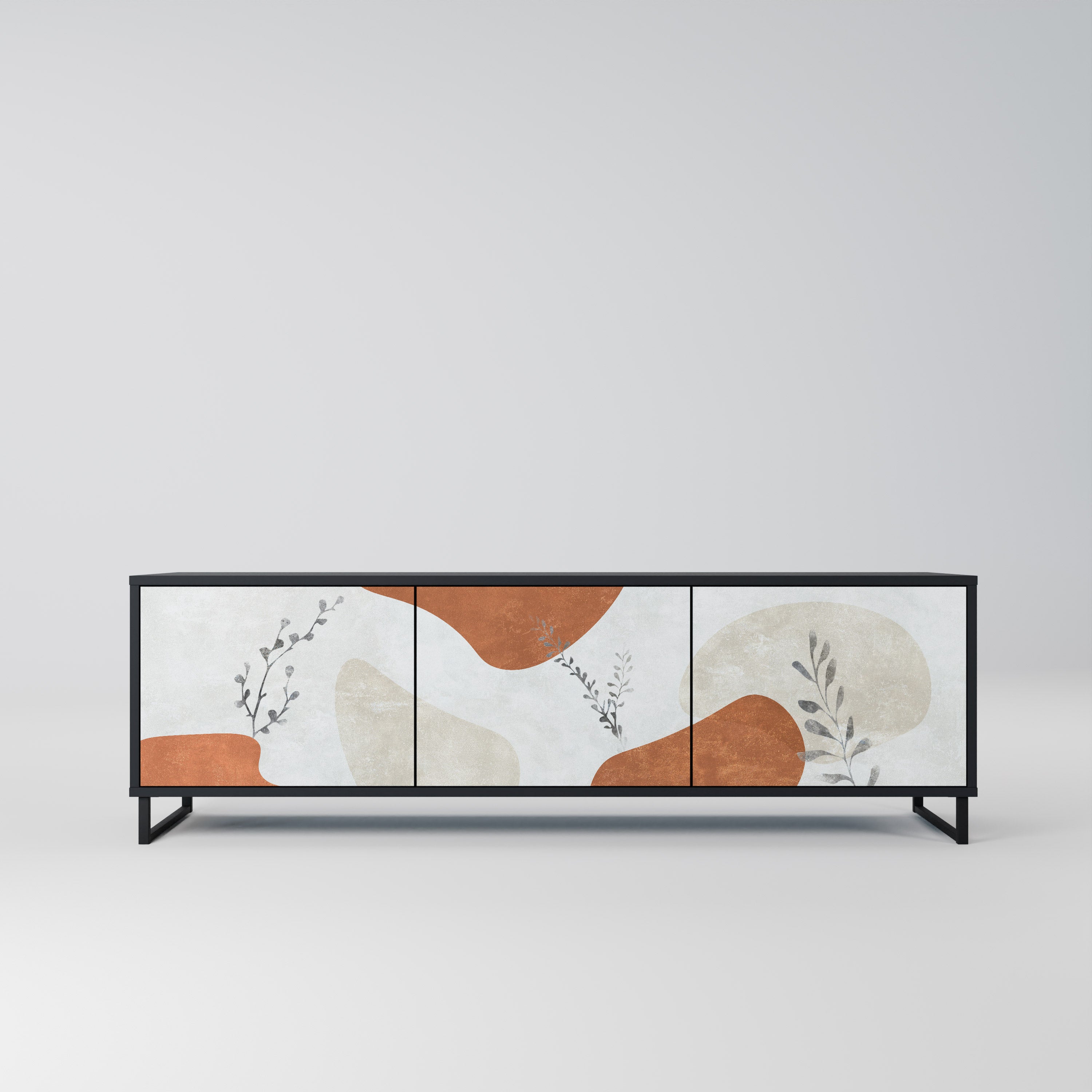 TRANQUIL TWIG Szafka RTV 3-drzwiowa korpus Czarny