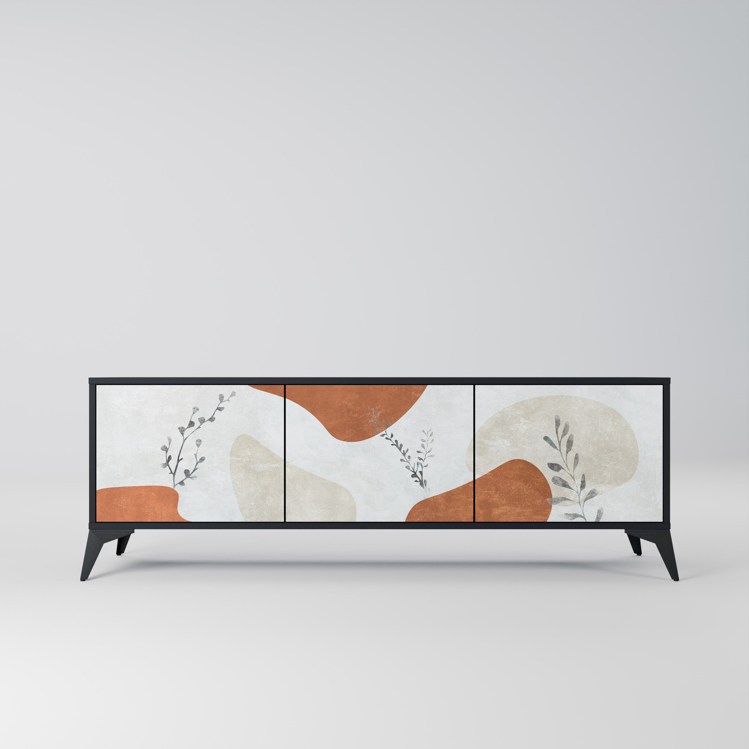 TRANQUIL TWIG Szafka RTV 3-drzwiowa korpus Czarny