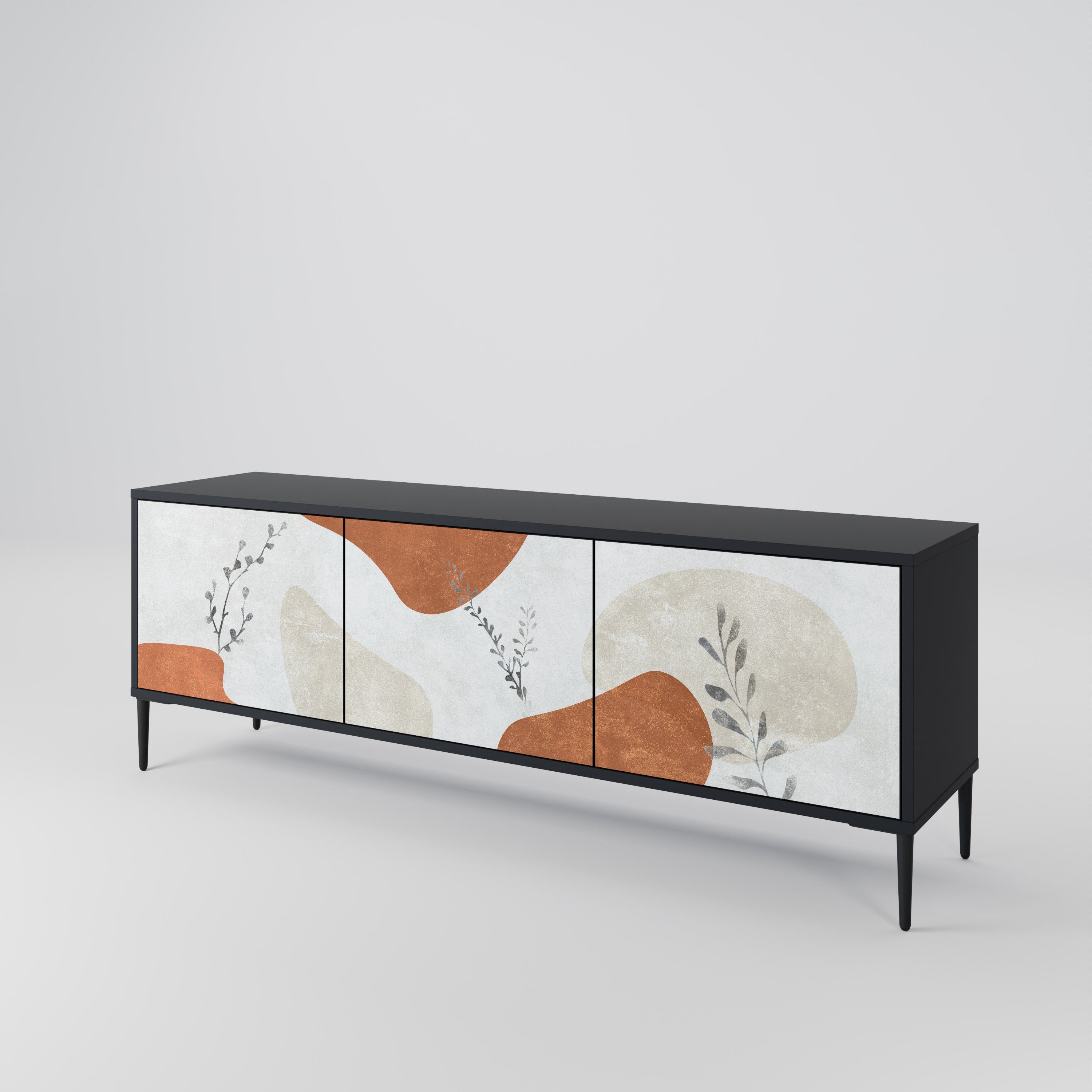 TRANQUIL TWIG Szafka RTV 3-drzwiowa korpus Czarny