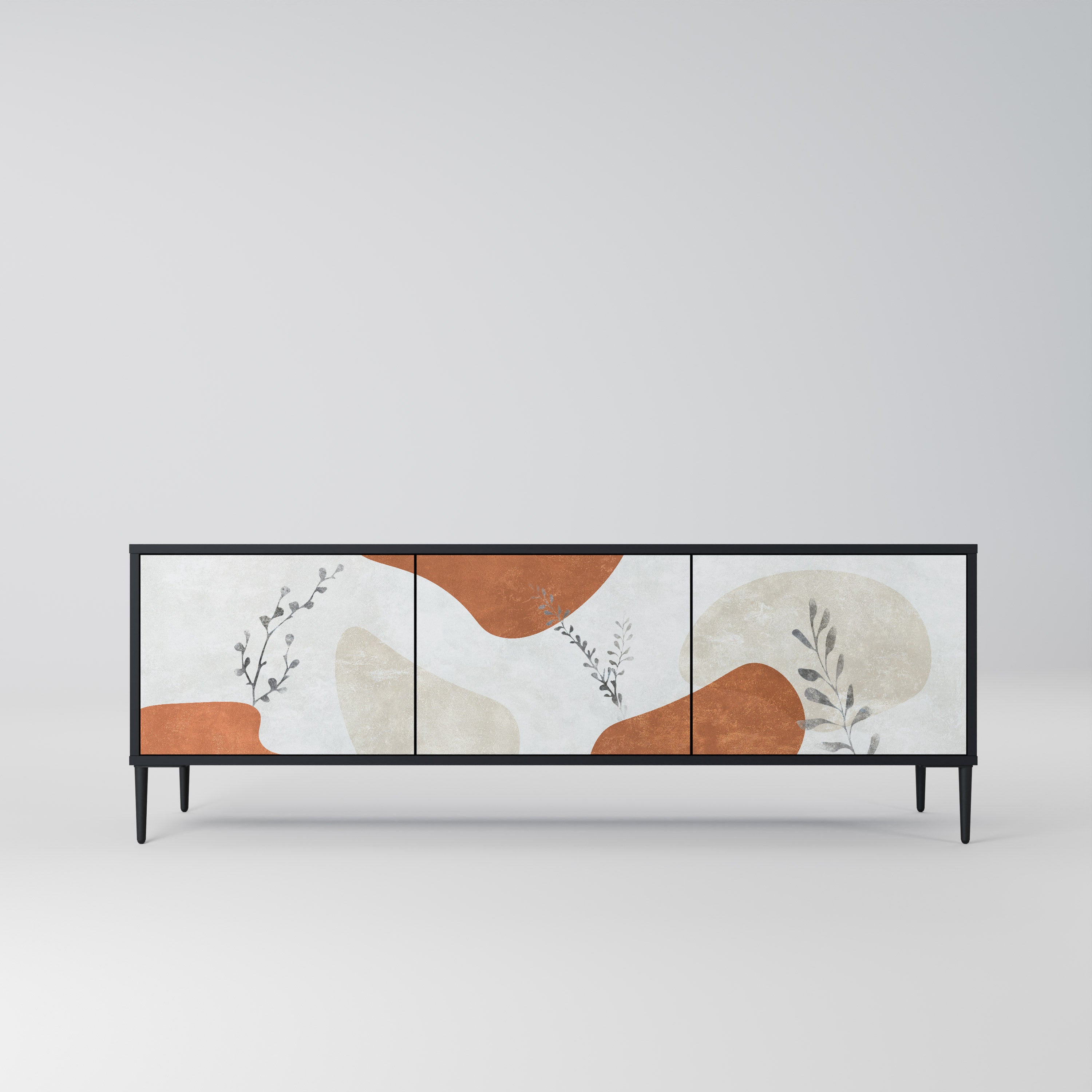 TRANQUIL TWIG Szafka RTV 3-drzwiowa korpus Czarny