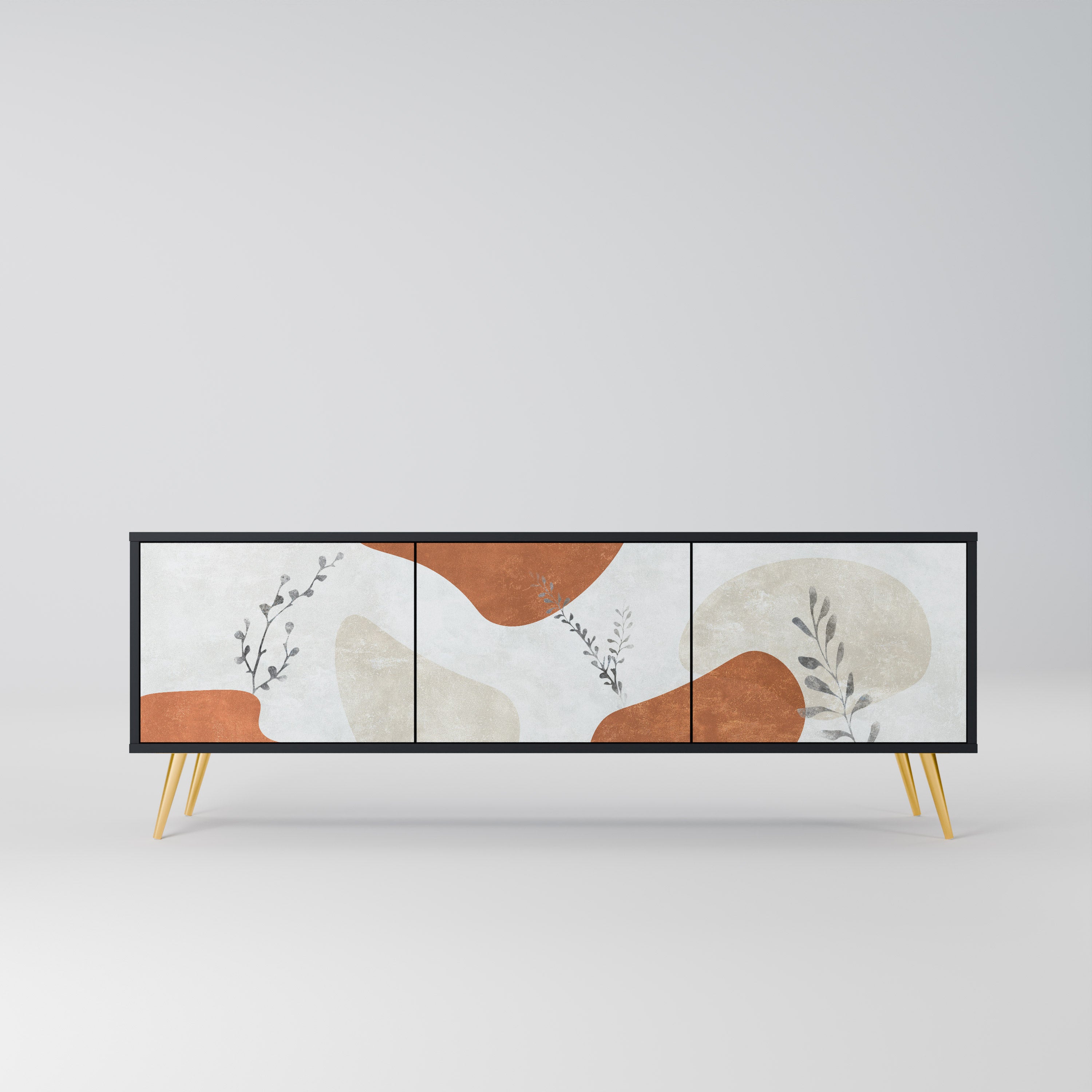 TRANQUIL TWIG Szafka RTV 3-drzwiowa korpus Czarny