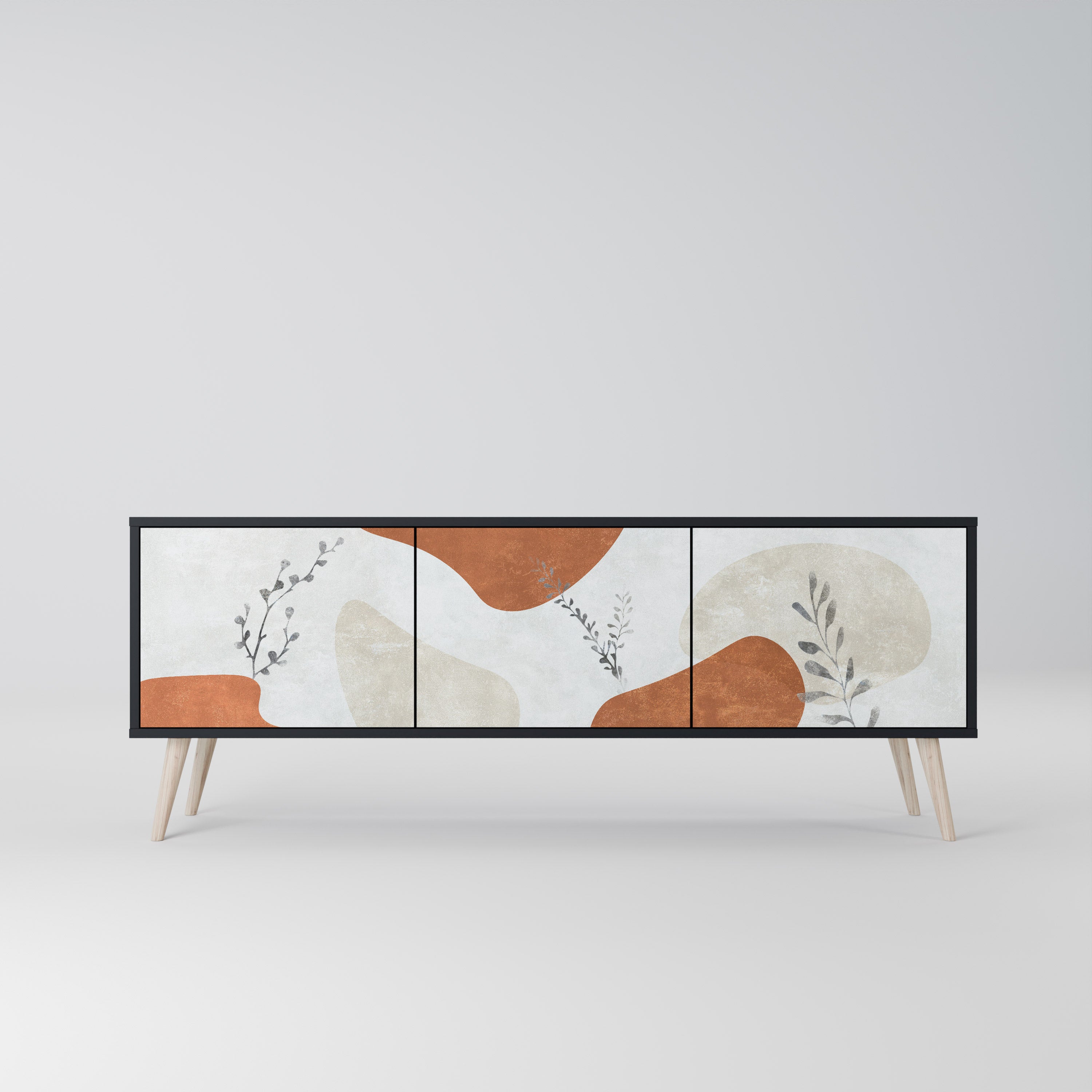 TRANQUIL TWIG Szafka RTV 3-drzwiowa korpus Czarny