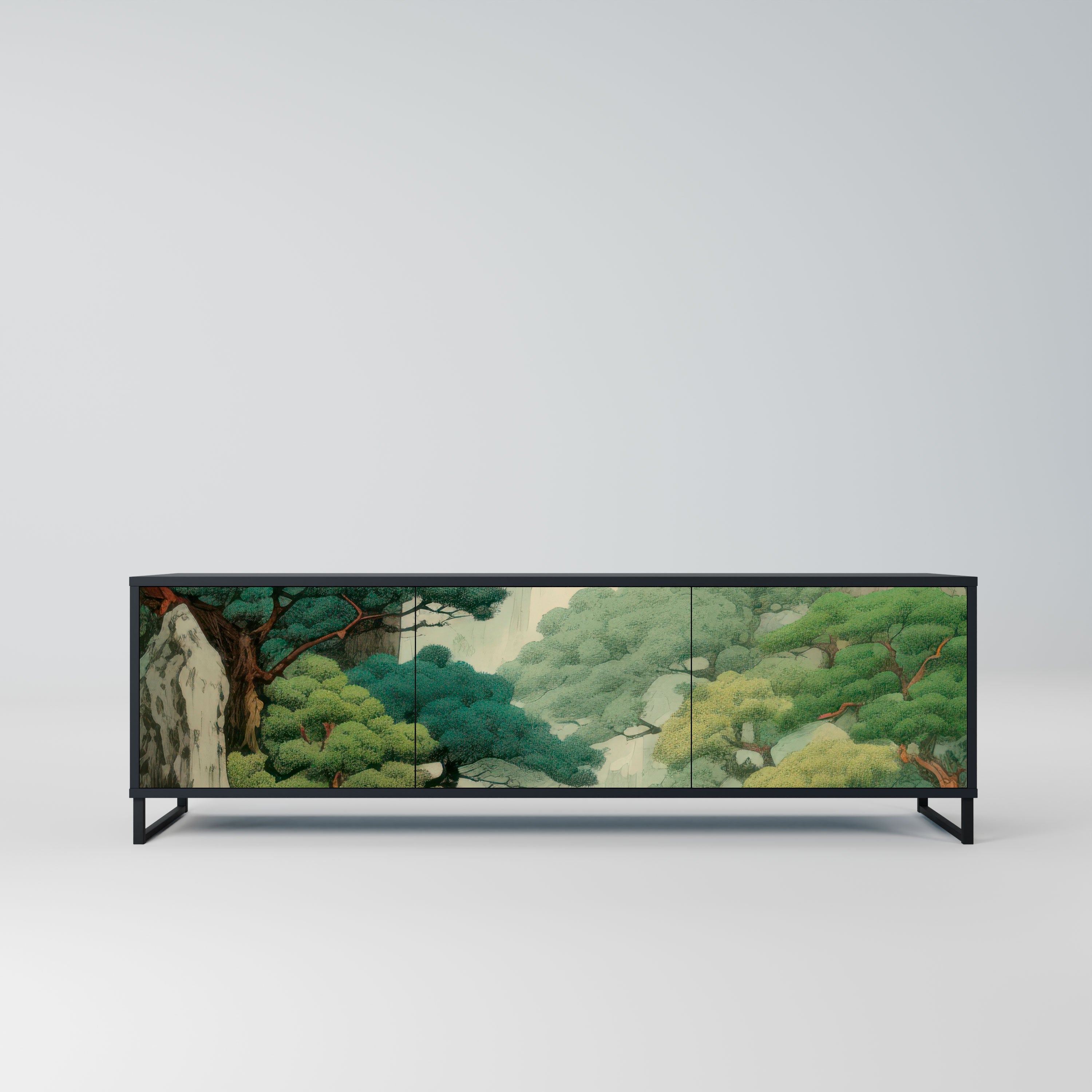 VERDURE ABYSS Szafka RTV 3-drzwiowa korpus Czarny