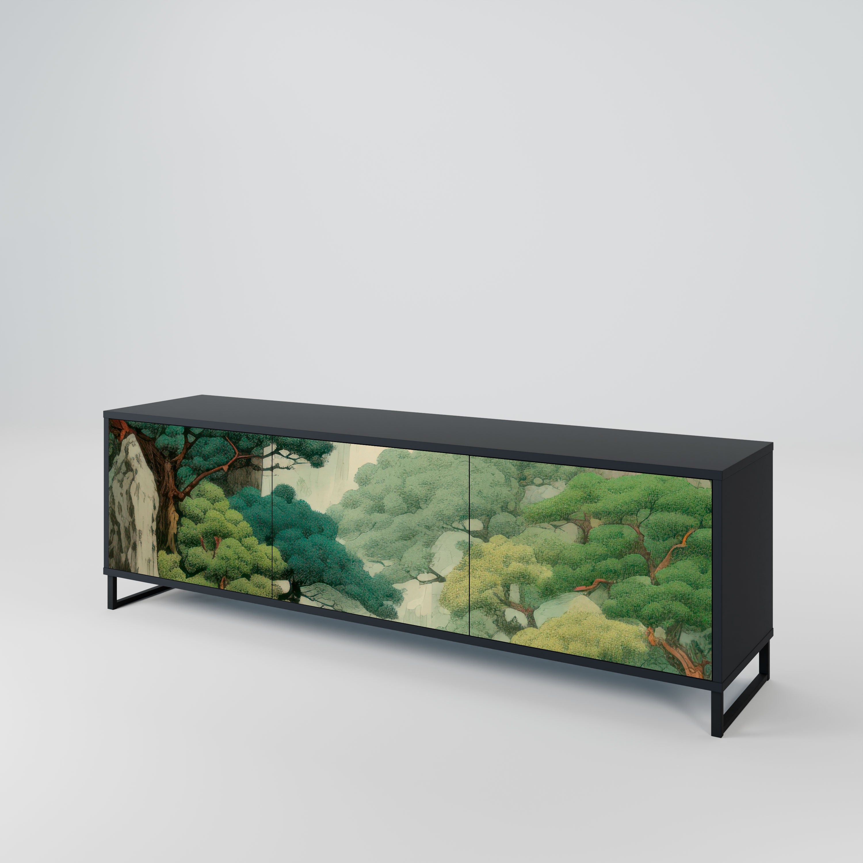 VERDURE ABYSS Szafka RTV 3-drzwiowa korpus Czarny