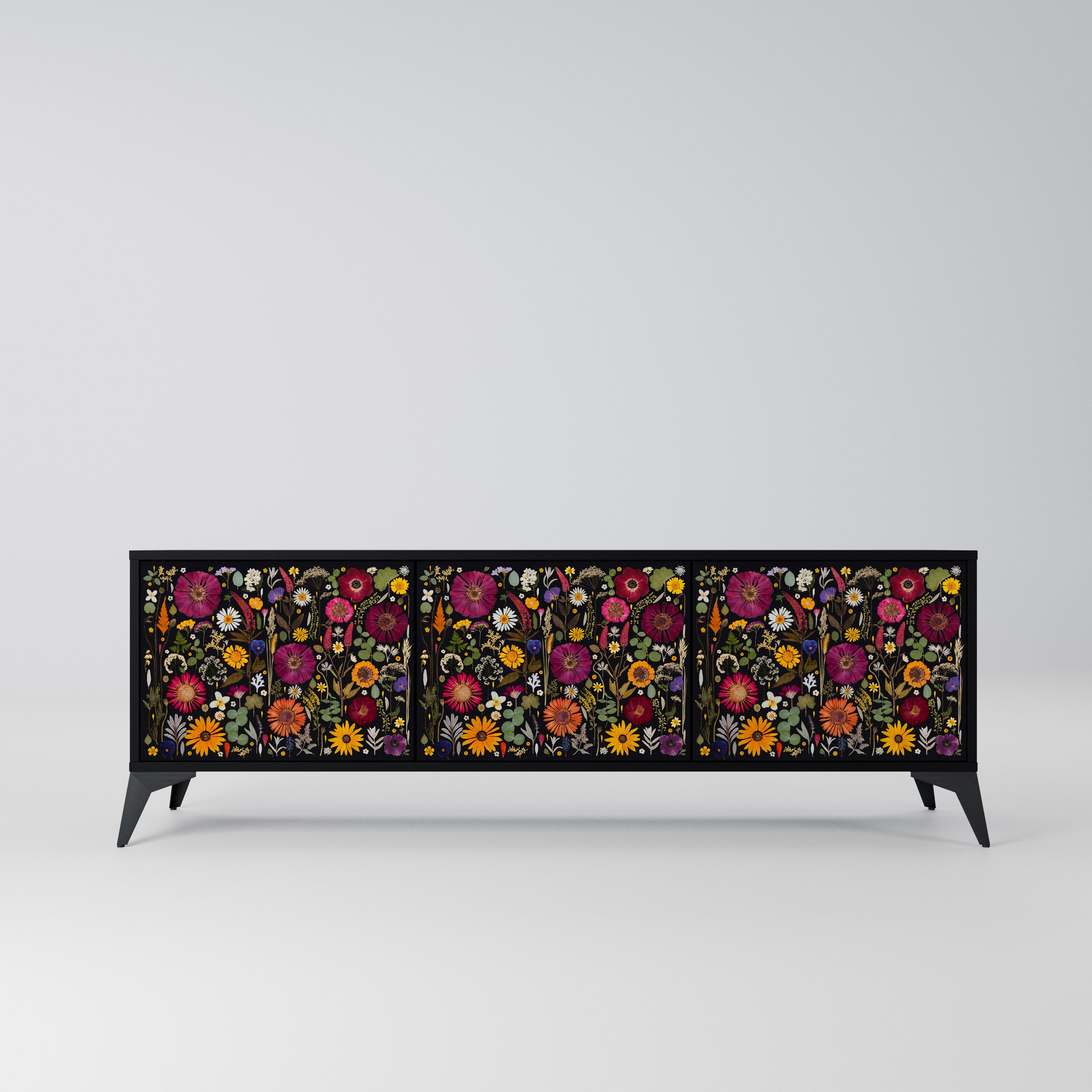 MIDNIGHT GARDEN Szafka RTV 3-drzwiowa korpus Czarny