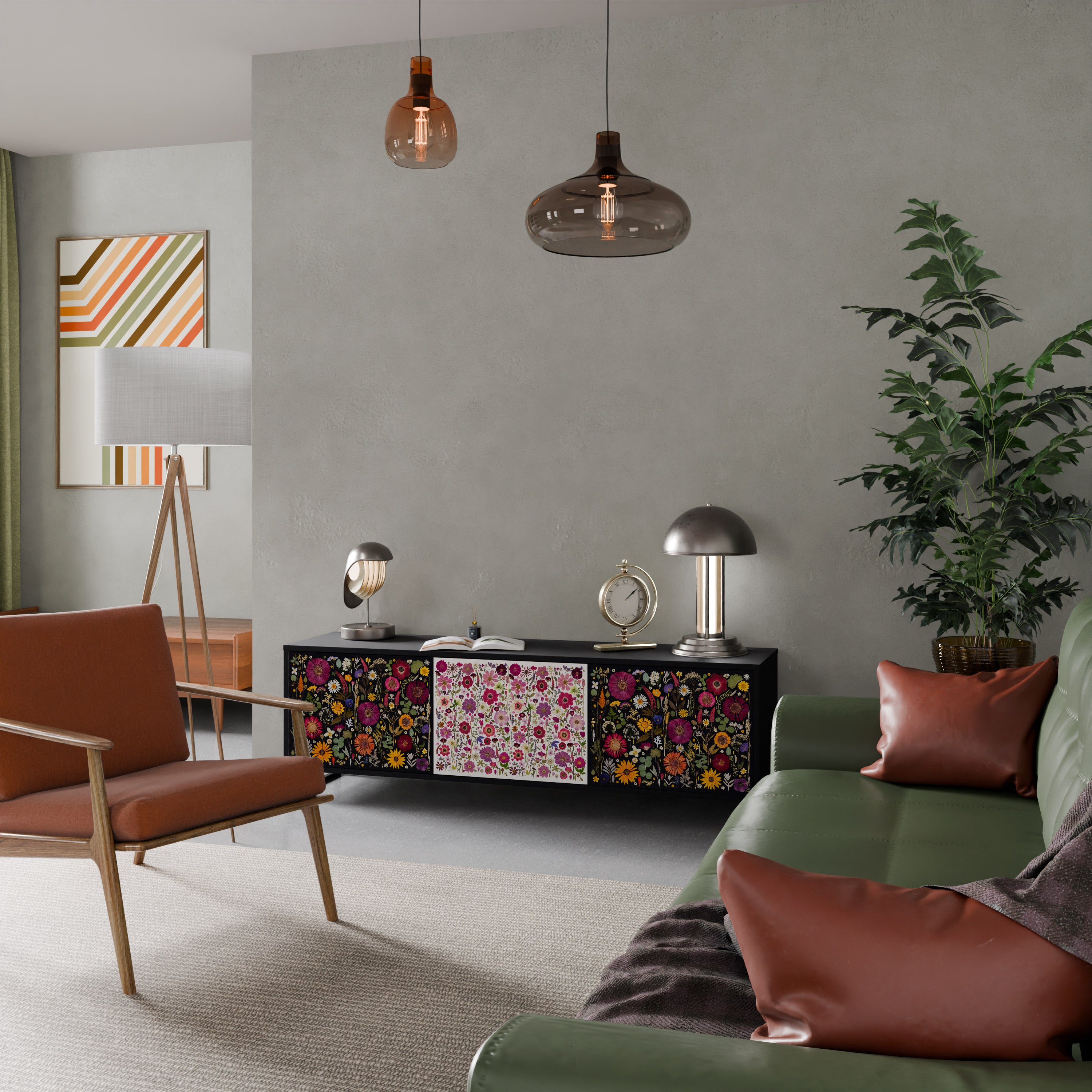 DAYNITE GARDEN Szafka RTV 3-drzwiowa korpus Czarny