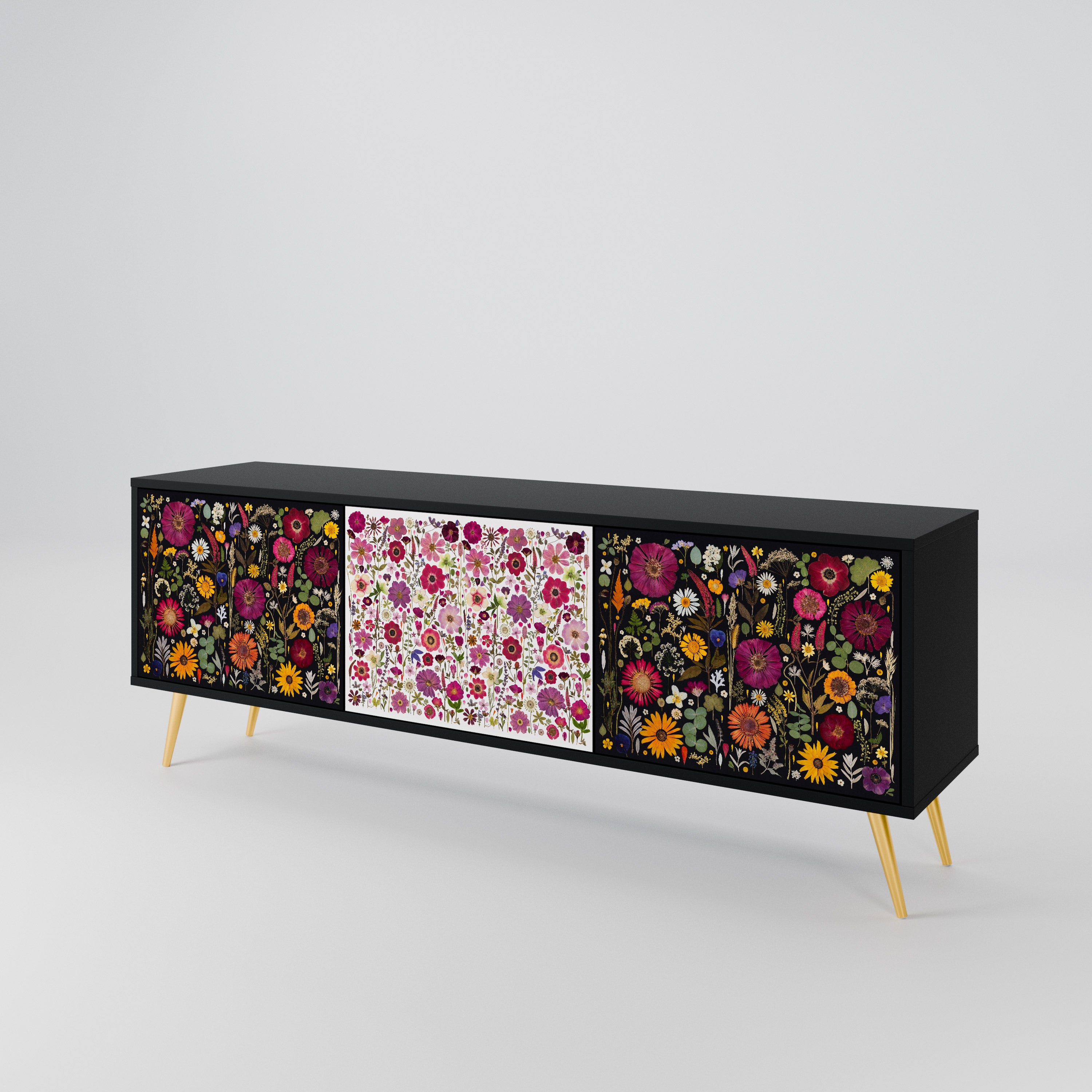 DAYNITE GARDEN Szafka RTV 3-drzwiowa korpus Czarny