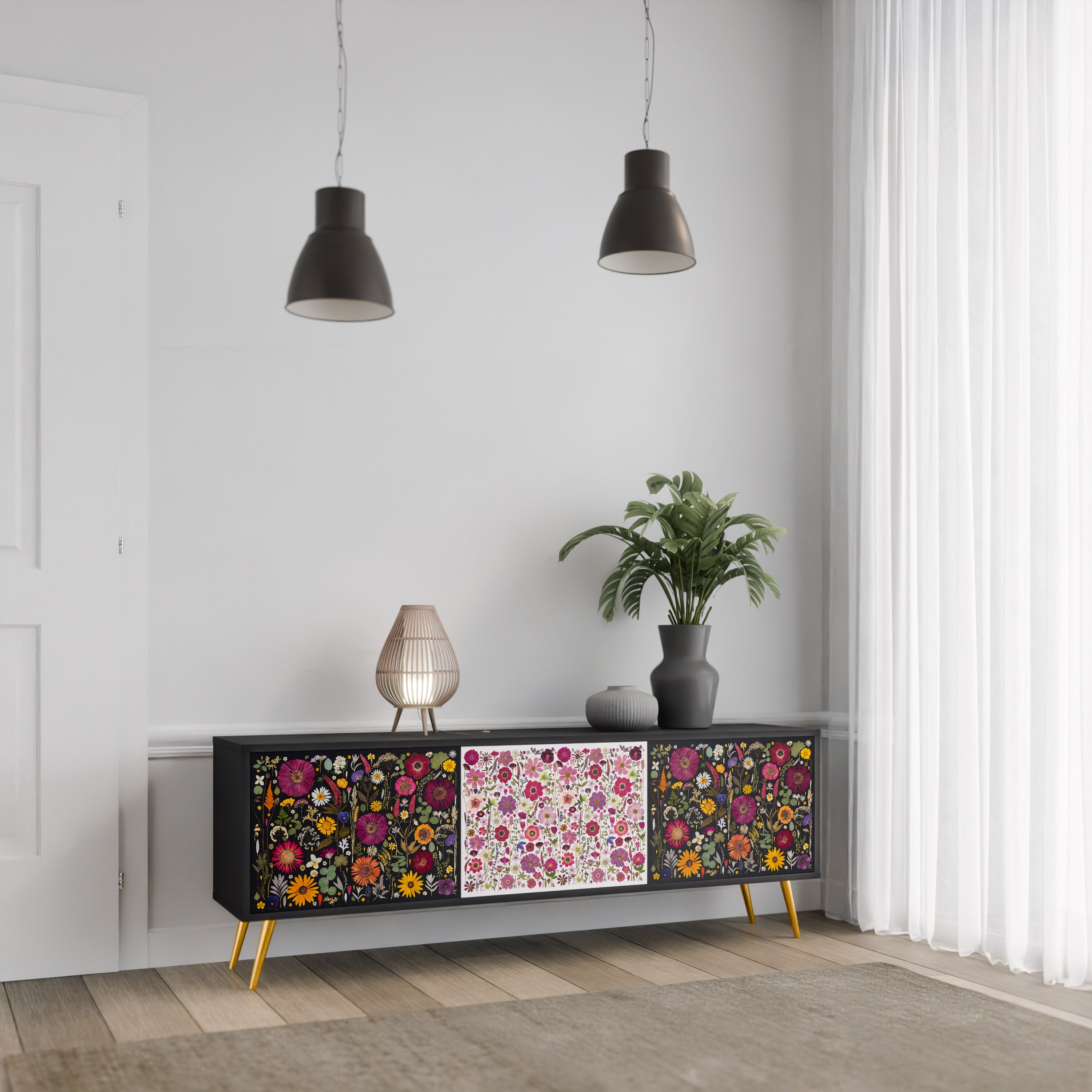 DAYNITE GARDEN Szafka RTV 3-drzwiowa korpus Czarny