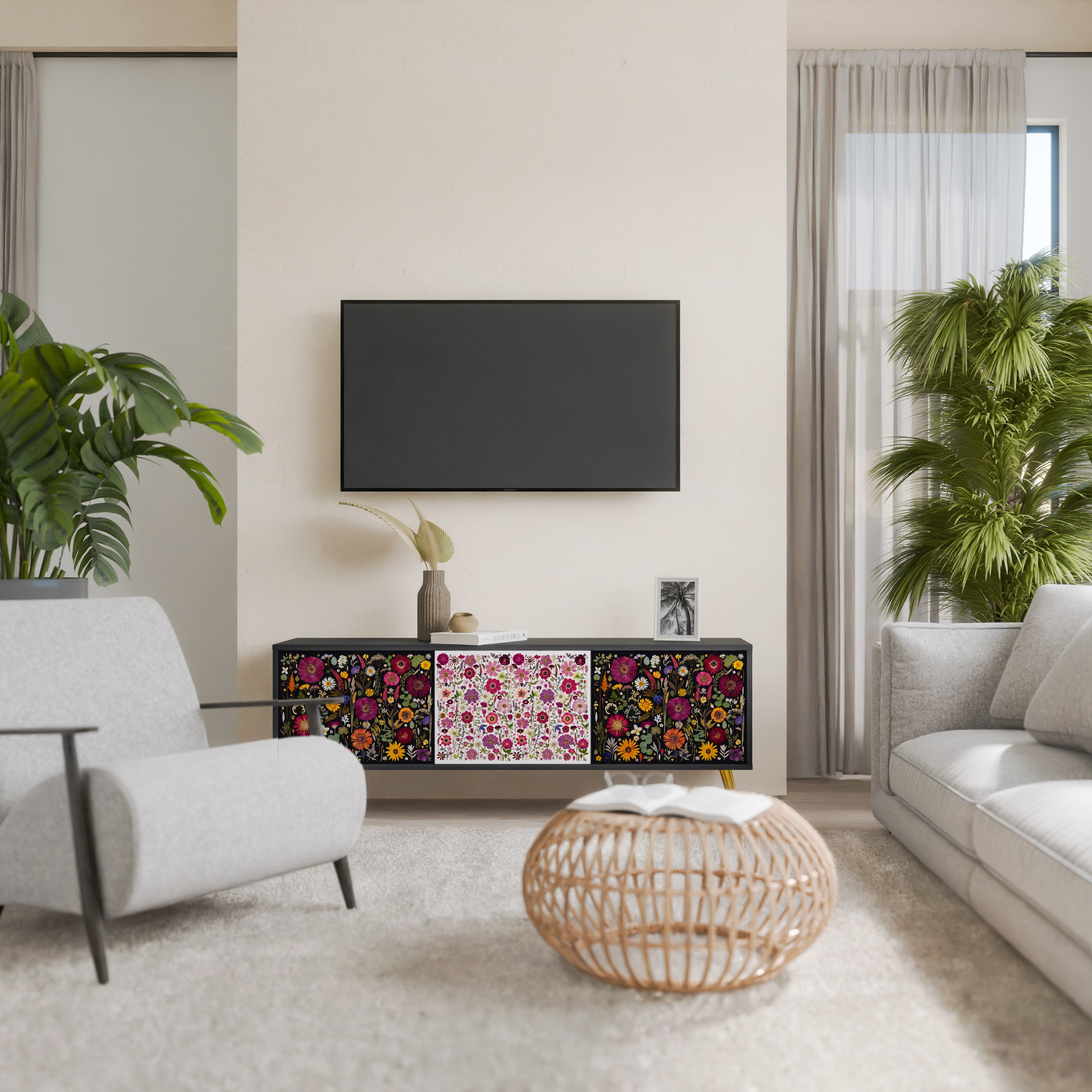 DAYNITE GARDEN Szafka RTV 3-drzwiowa korpus Czarny