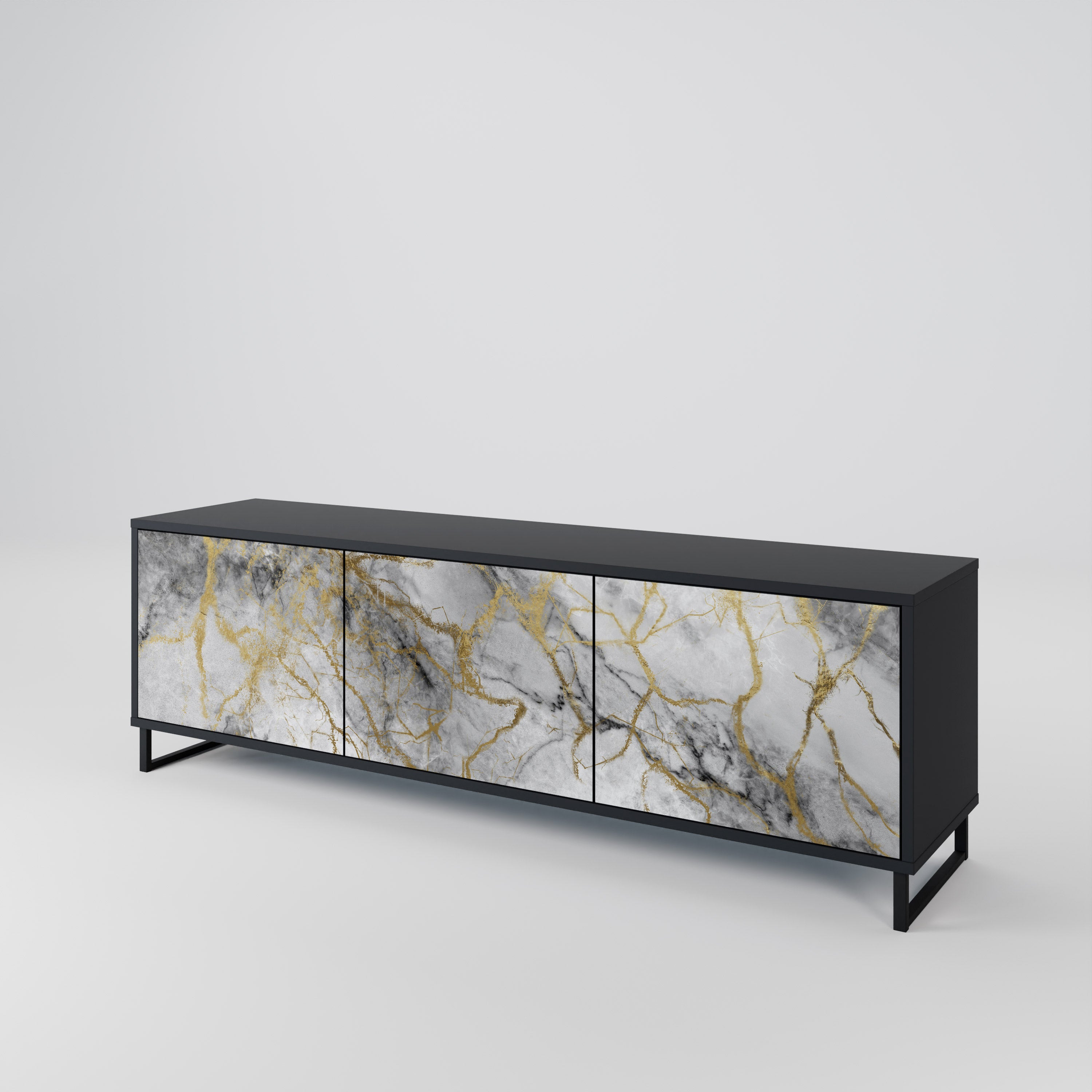 TIMELESS GLIDE Szafka RTV 3-drzwiowa korpus Czarny