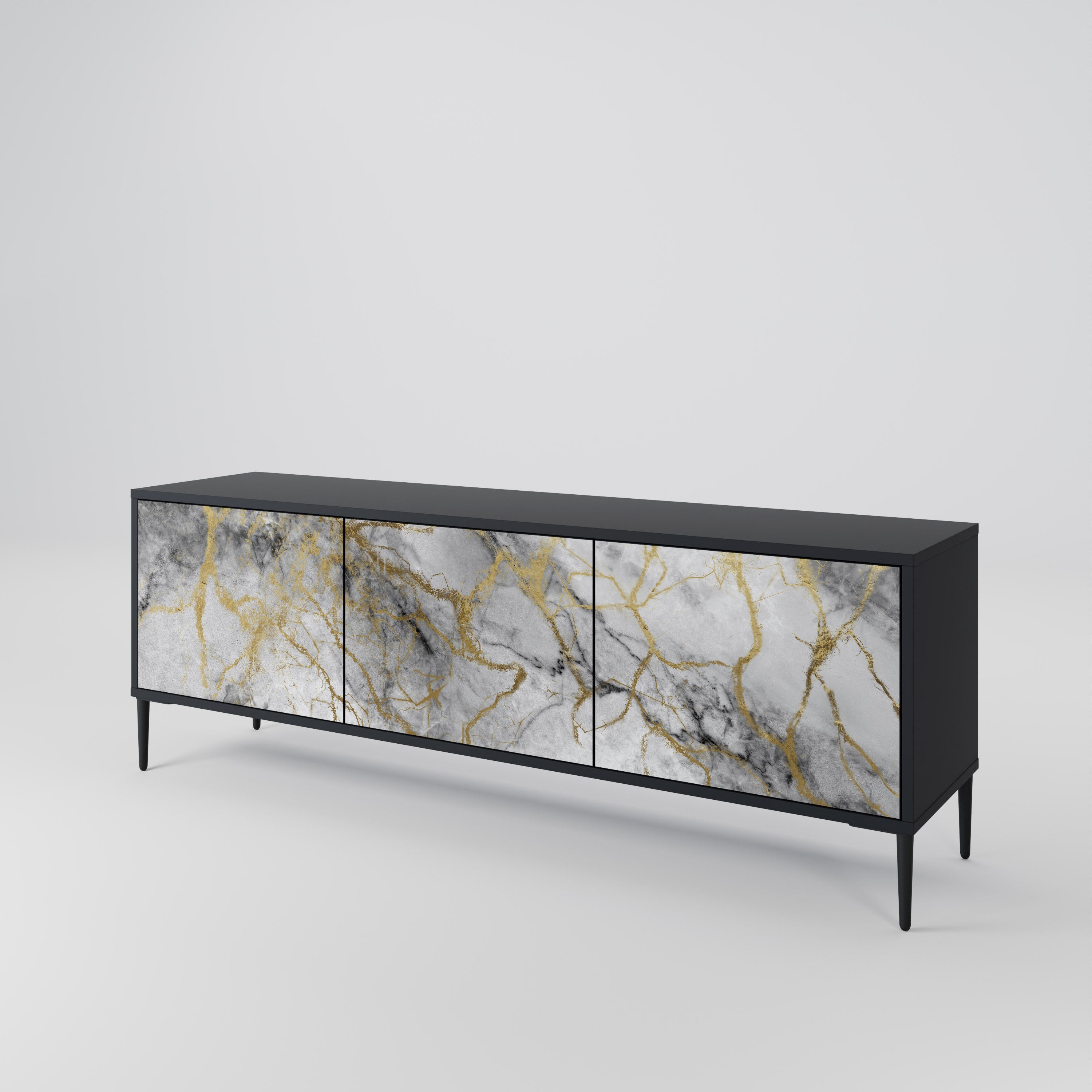 TIMELESS GLIDE Szafka RTV 3-drzwiowa korpus Czarny