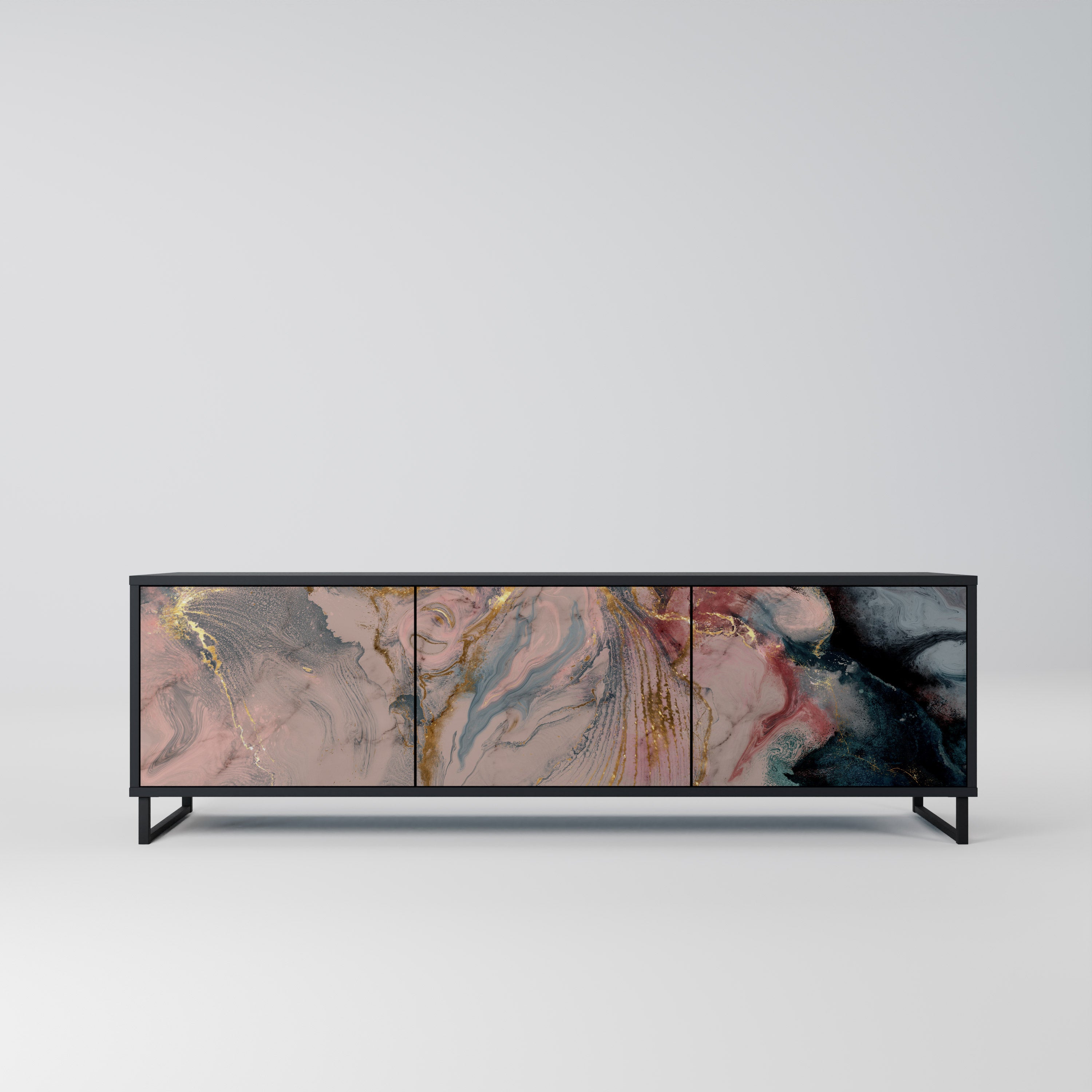 GILDED SWIRLS Szafka RTV 3-drzwiowa korpus Czarny