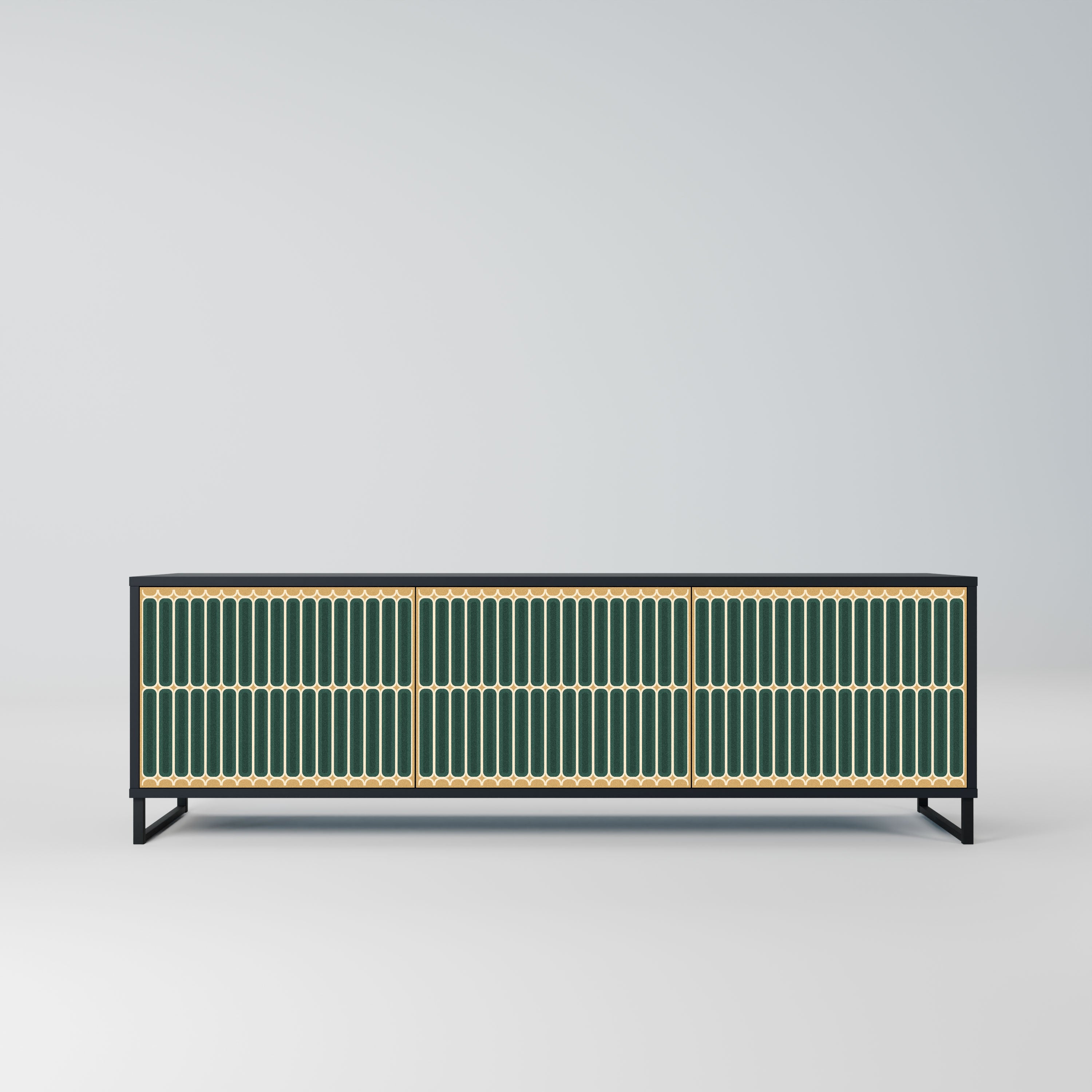 ILUSION GATE Szafka RTV 3-drzwiowa korpus Czarny