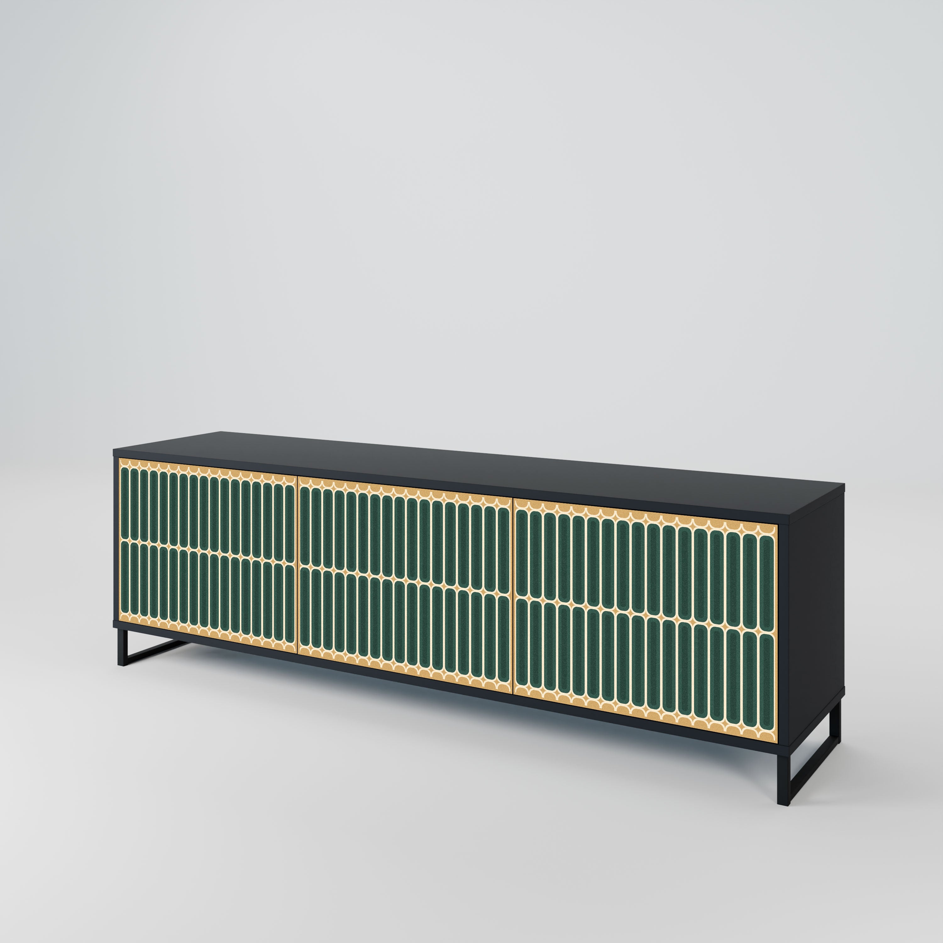 ILUSION GATE Szafka RTV 3-drzwiowa korpus Czarny