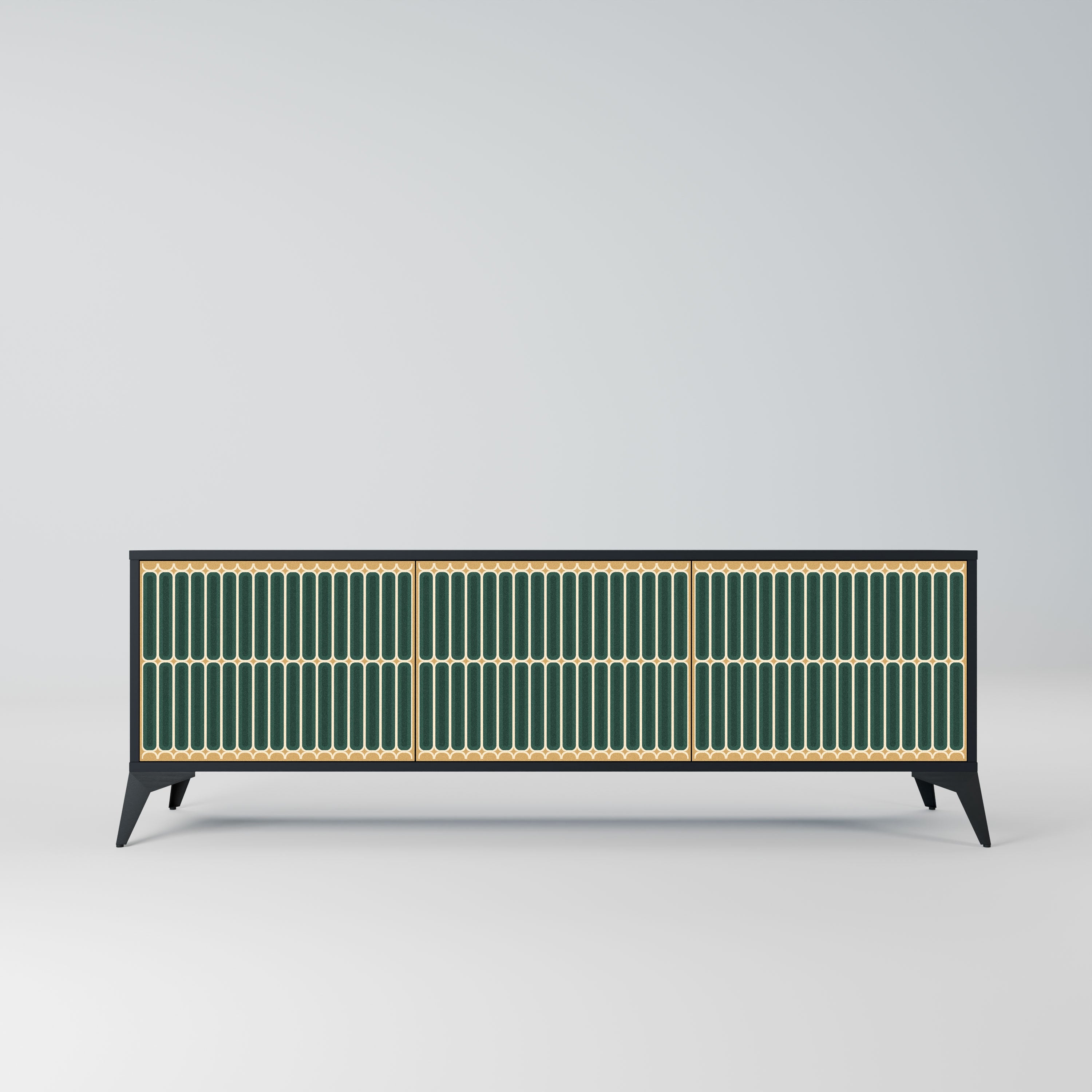 ILUSION GATE Szafka RTV 3-drzwiowa korpus Czarny