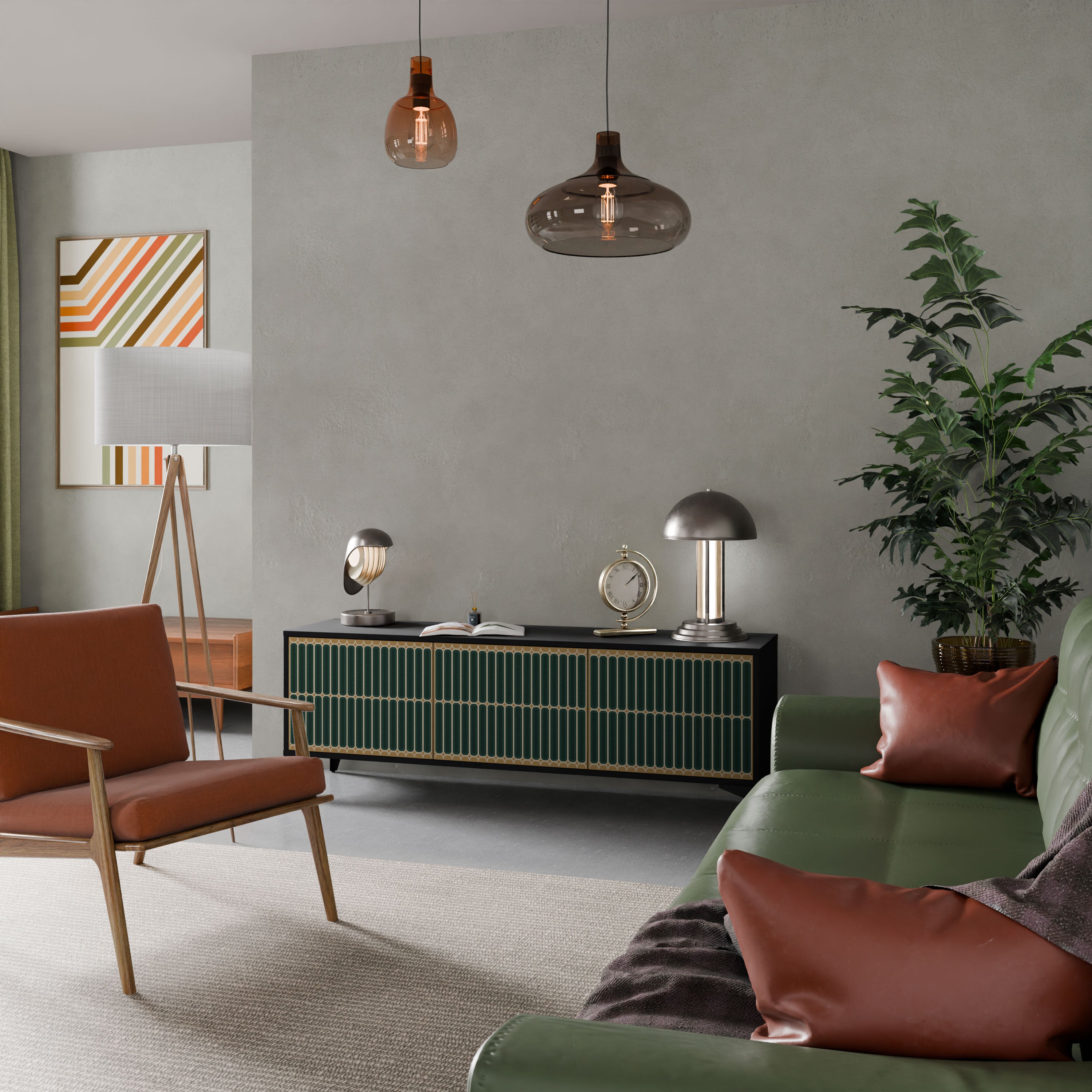 ILUSION GATE Szafka RTV 3-drzwiowa korpus Czarny