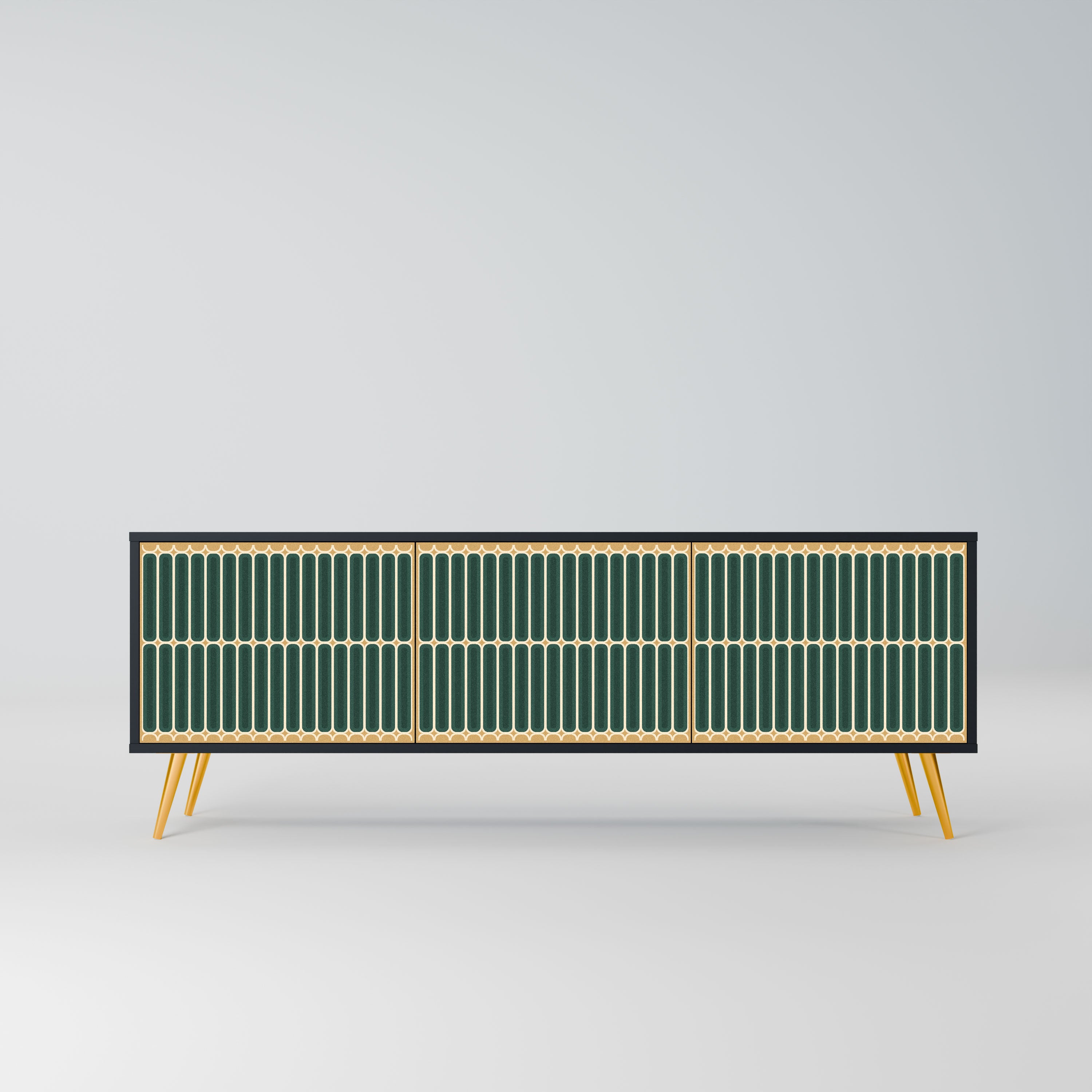 ILUSION GATE Szafka RTV 3-drzwiowa korpus Czarny