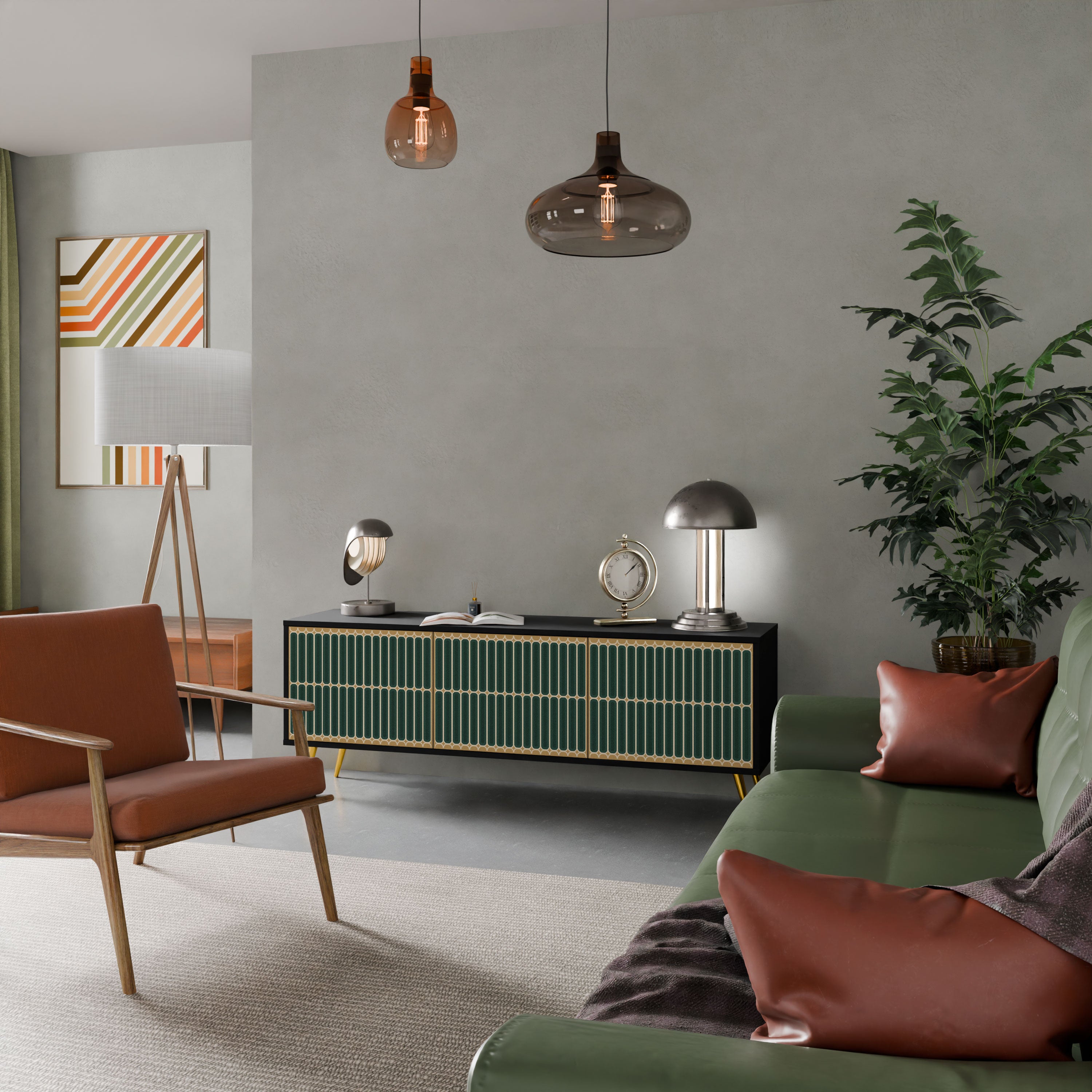 ILUSION GATE Szafka RTV 3-drzwiowa korpus Czarny