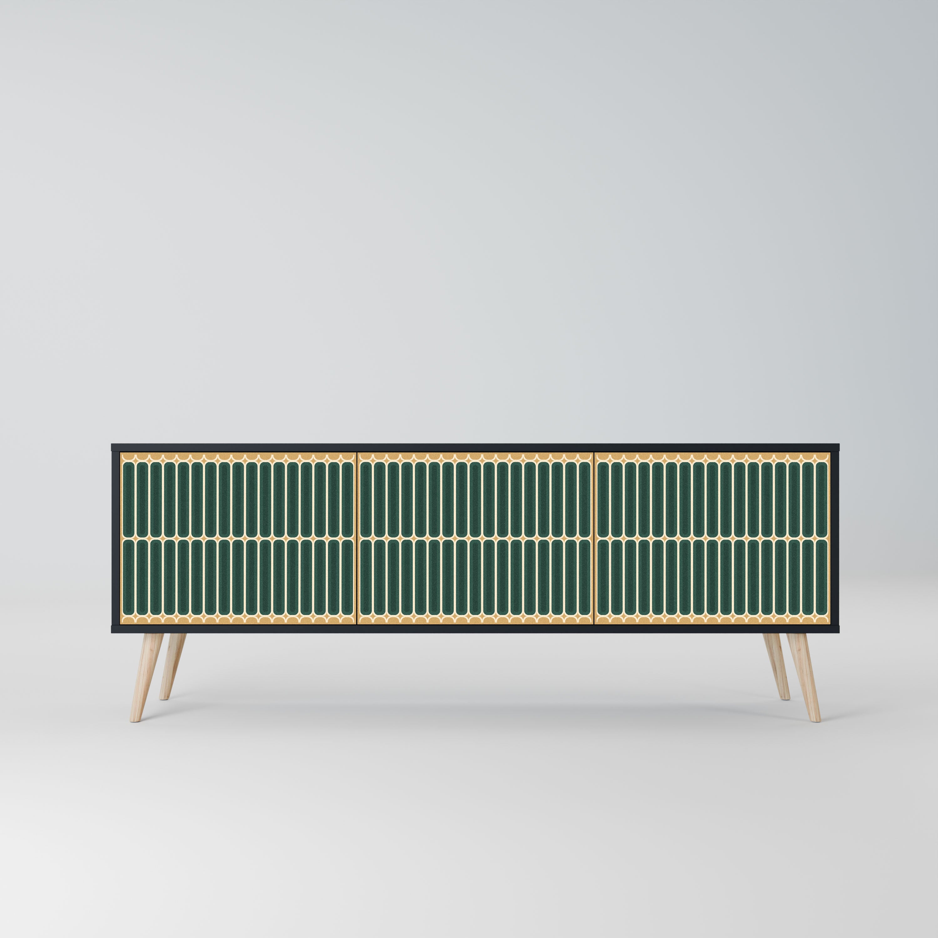 ILUSION GATE Szafka RTV 3-drzwiowa korpus Czarny