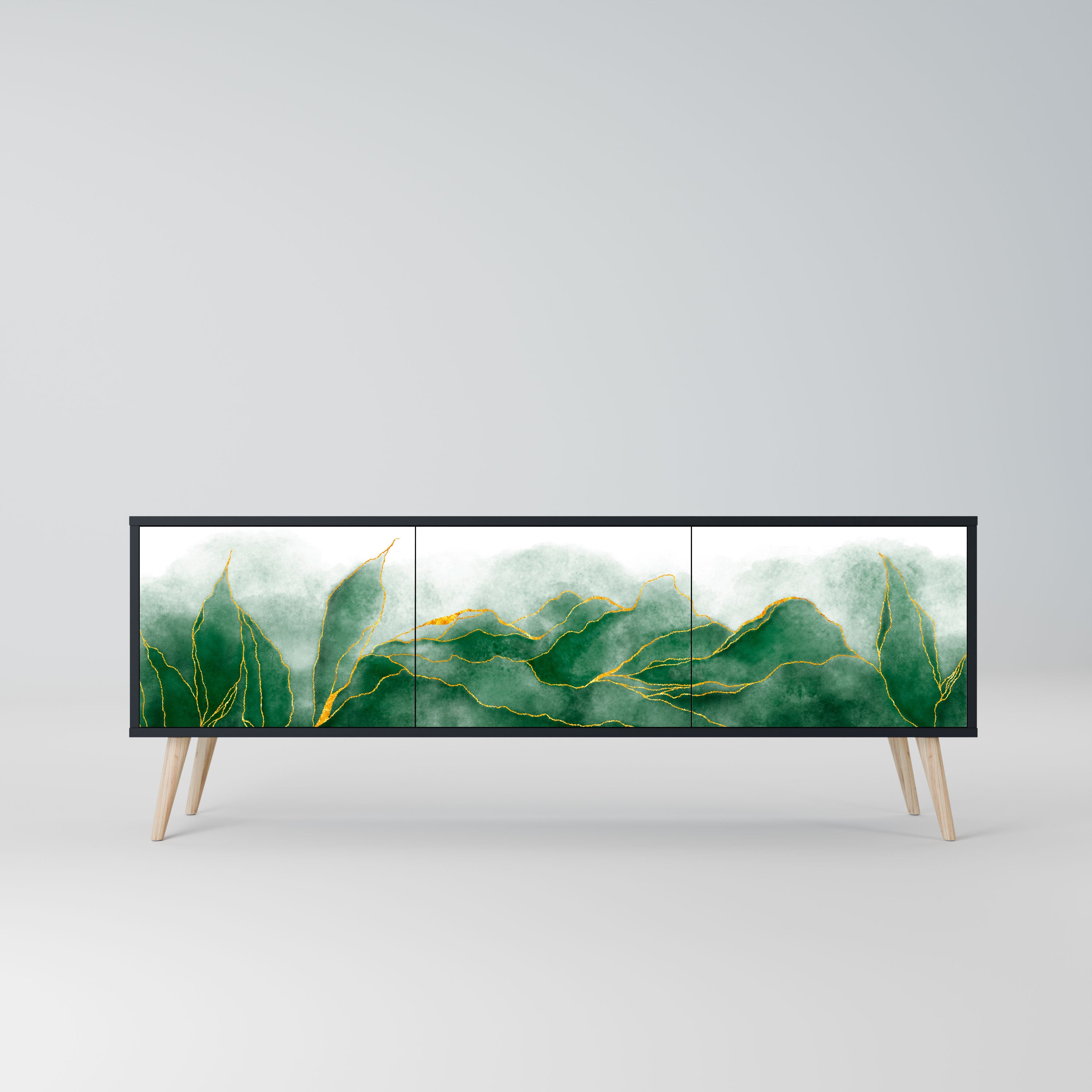 EXPENSIVE NATURE Szafka RTV 3-drzwiowa korpus Czarny