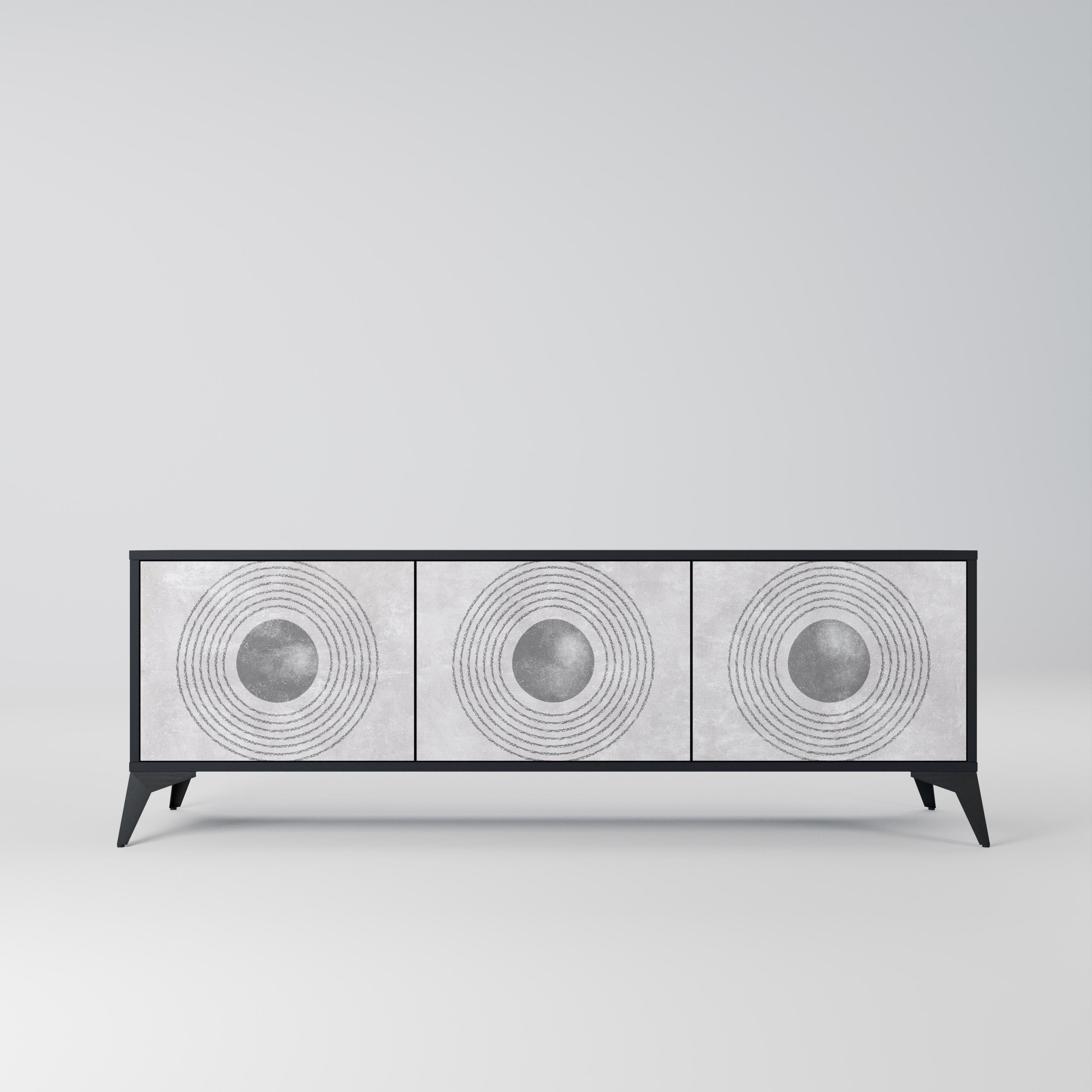SOLID CIRCLES Szafka RTV 3-drzwiowa korpus Czarny