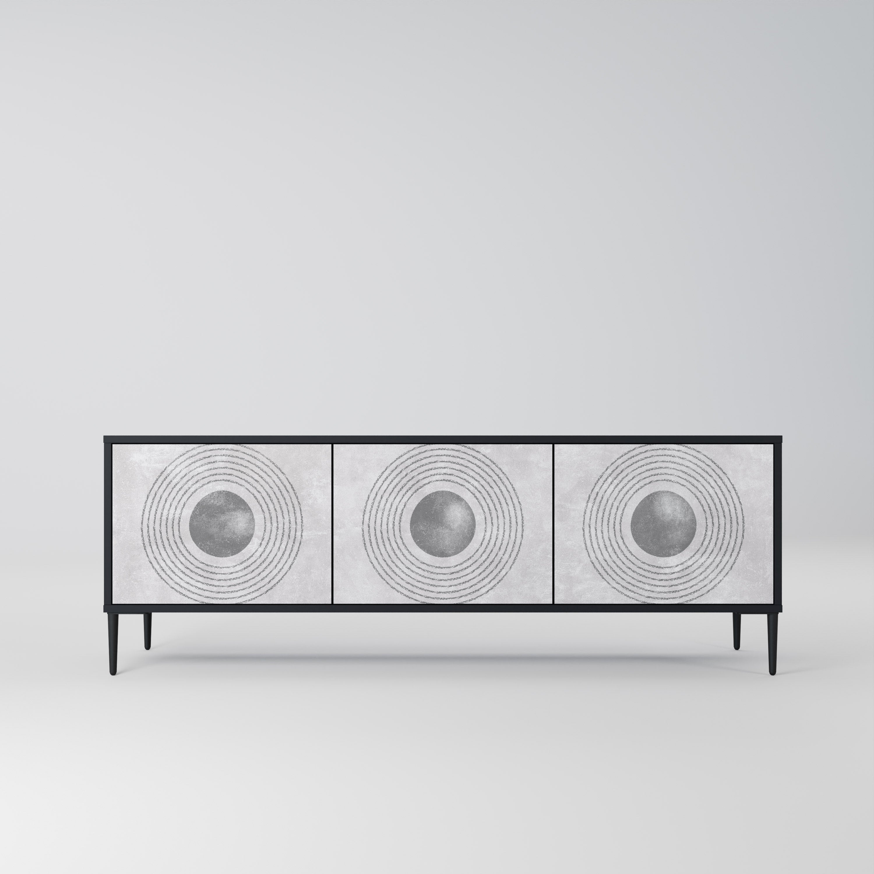 SOLID CIRCLES Szafka RTV 3-drzwiowa korpus Czarny