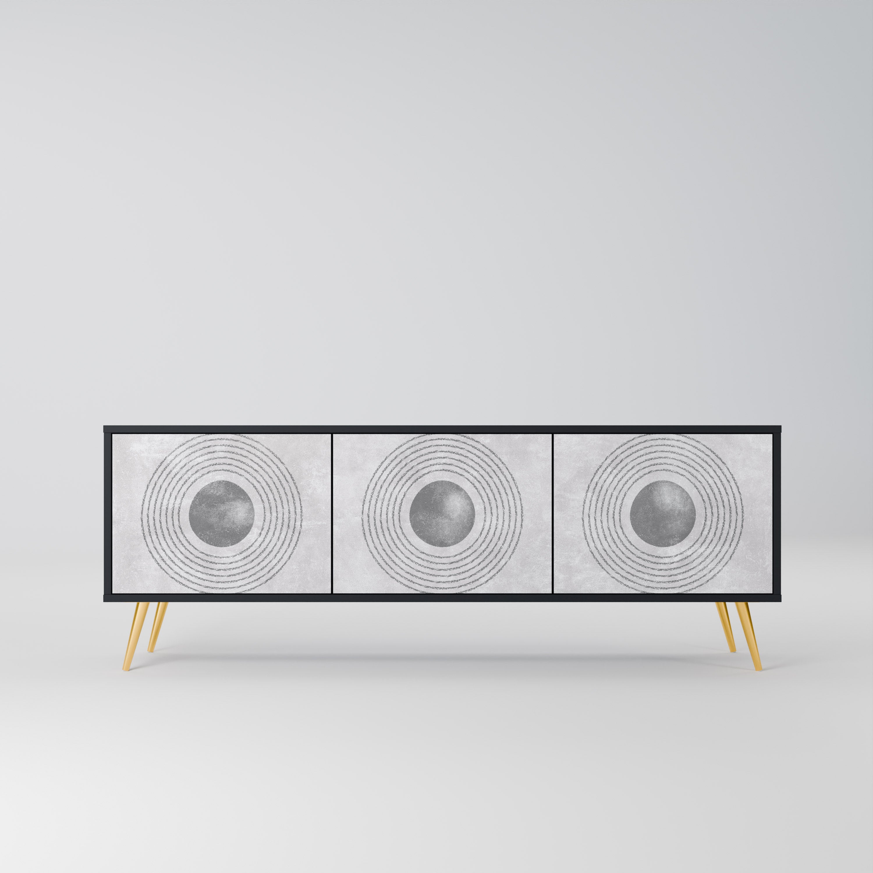 SOLID CIRCLES Szafka RTV 3-drzwiowa korpus Czarny
