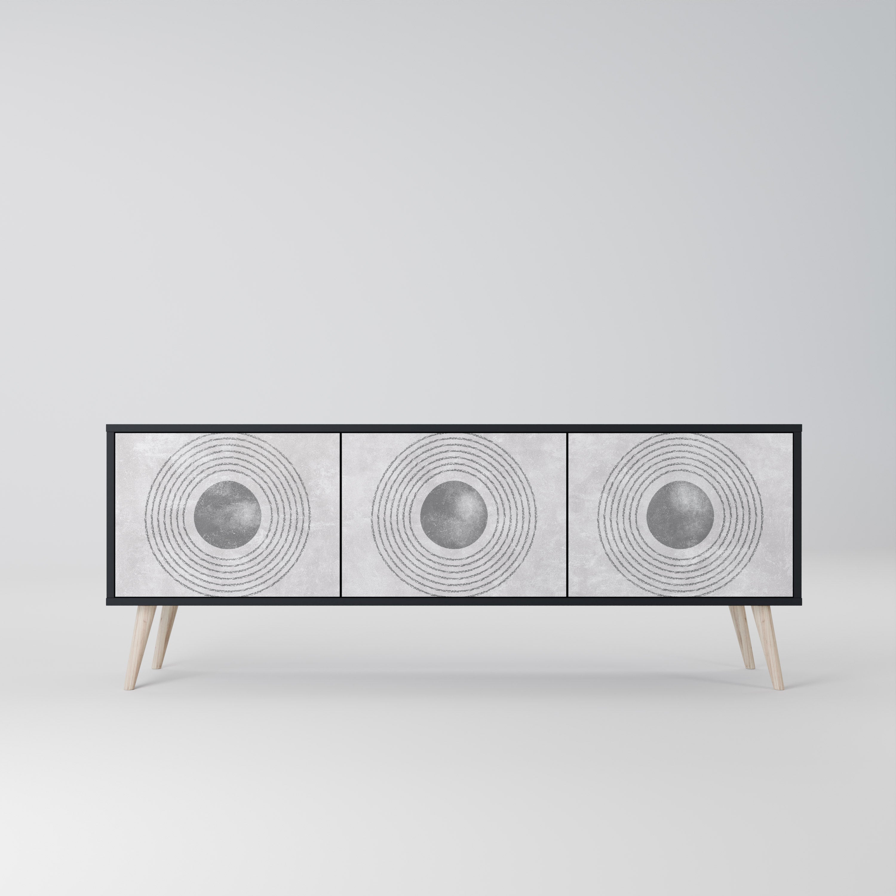 SOLID CIRCLES Szafka RTV 3-drzwiowa korpus Czarny